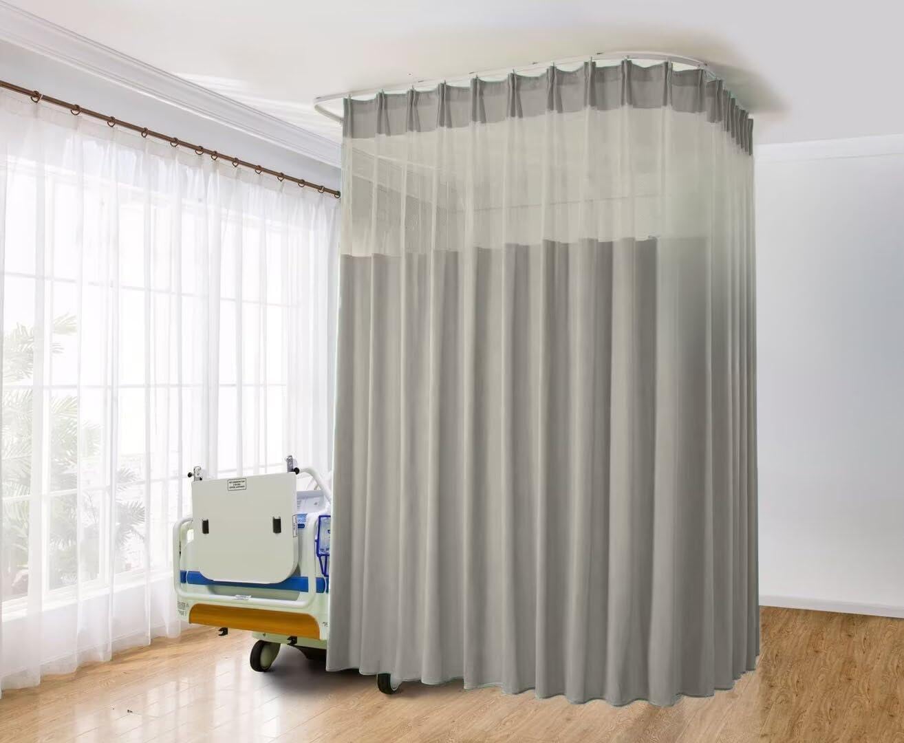 Flame Resistant Hospital Curtain Gray 9ft x 8ft