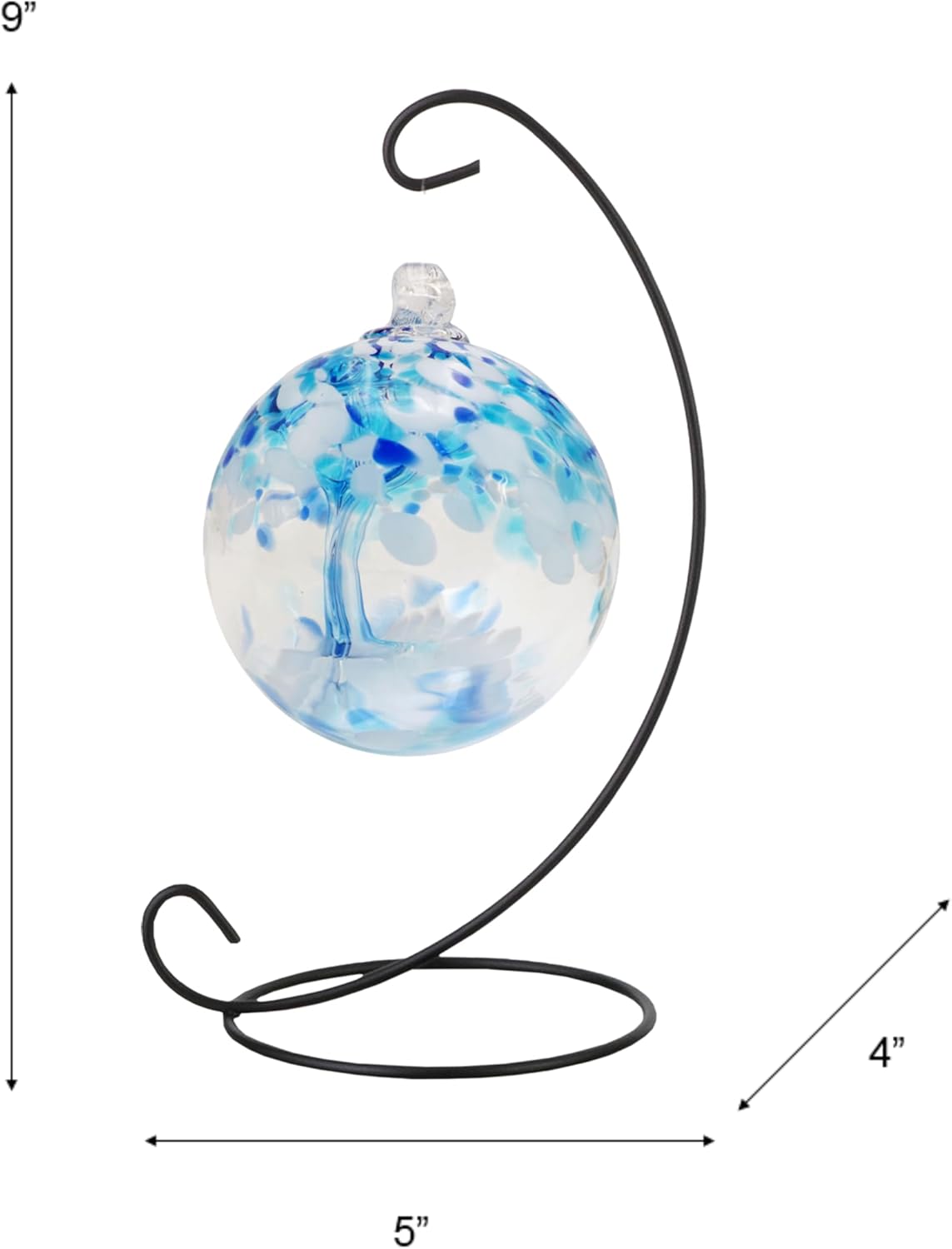 Dale Tiffany Rainbow Tree of Life Glass Globe Ornament 3 with Stand