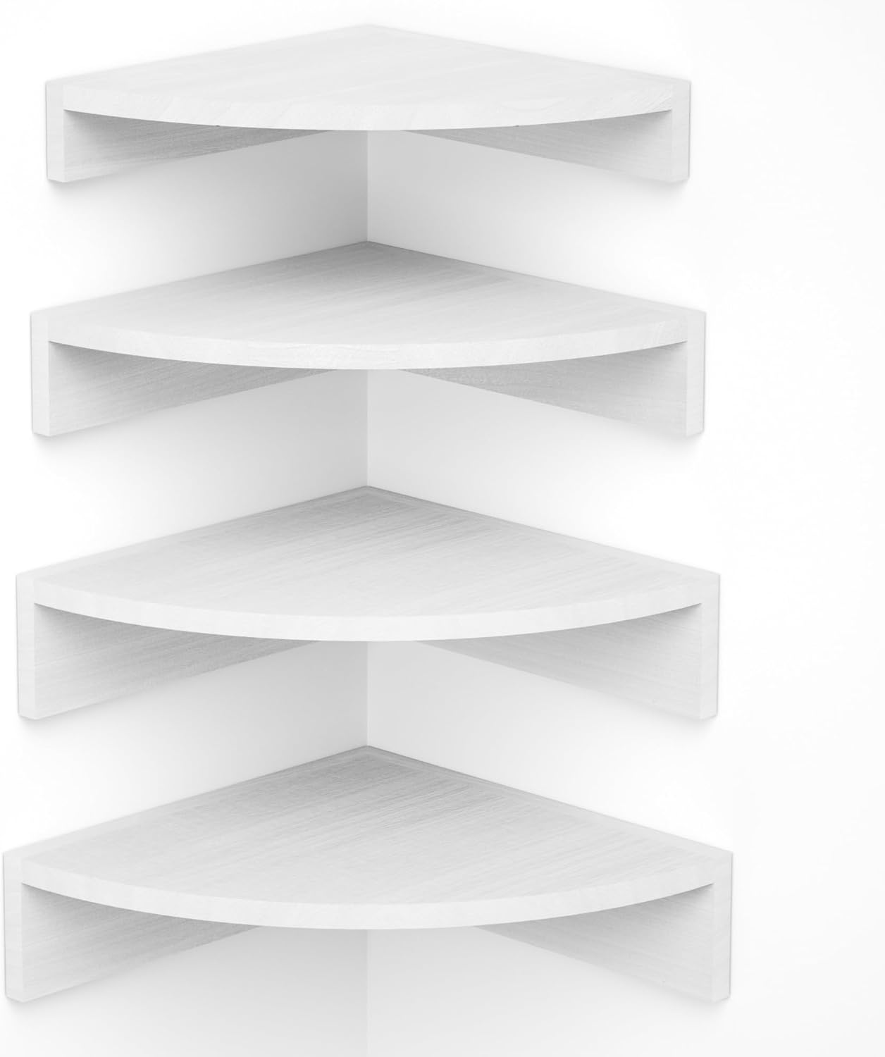 Alsonerbay Set of 4 White Corner Floating Shelves