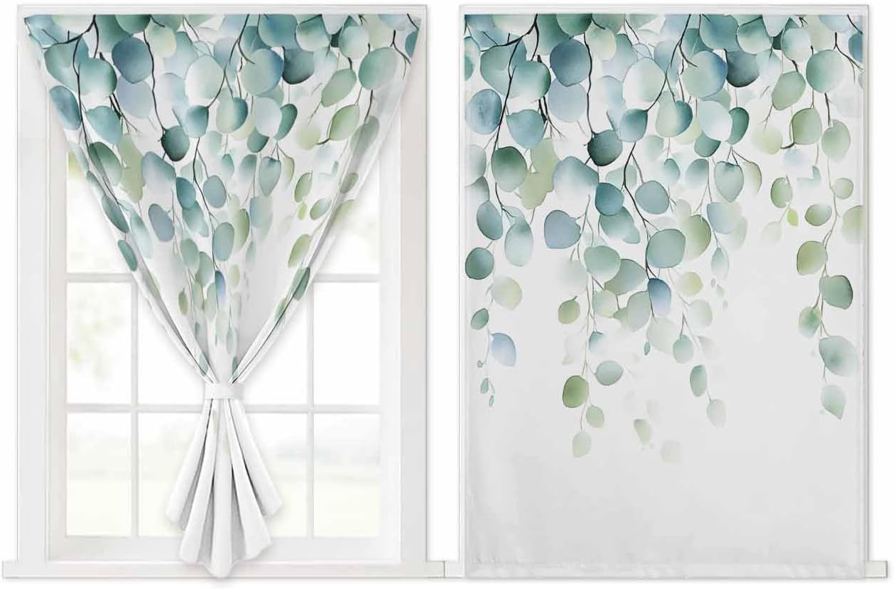 Sage Green Eucalyptus Self Adhesive Blackout Curtain 59x72