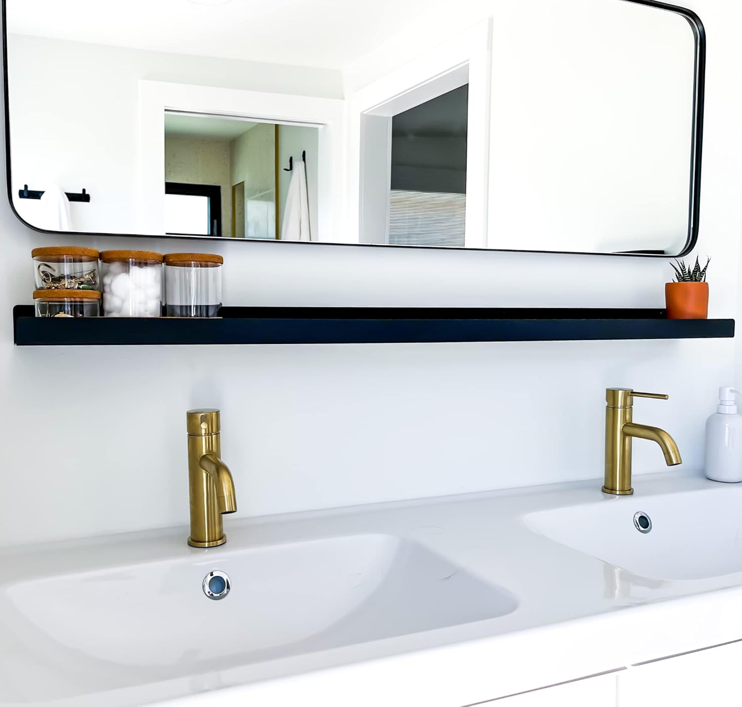 DIY CARTEL Floating Metal Wall Shelf - 48in Black