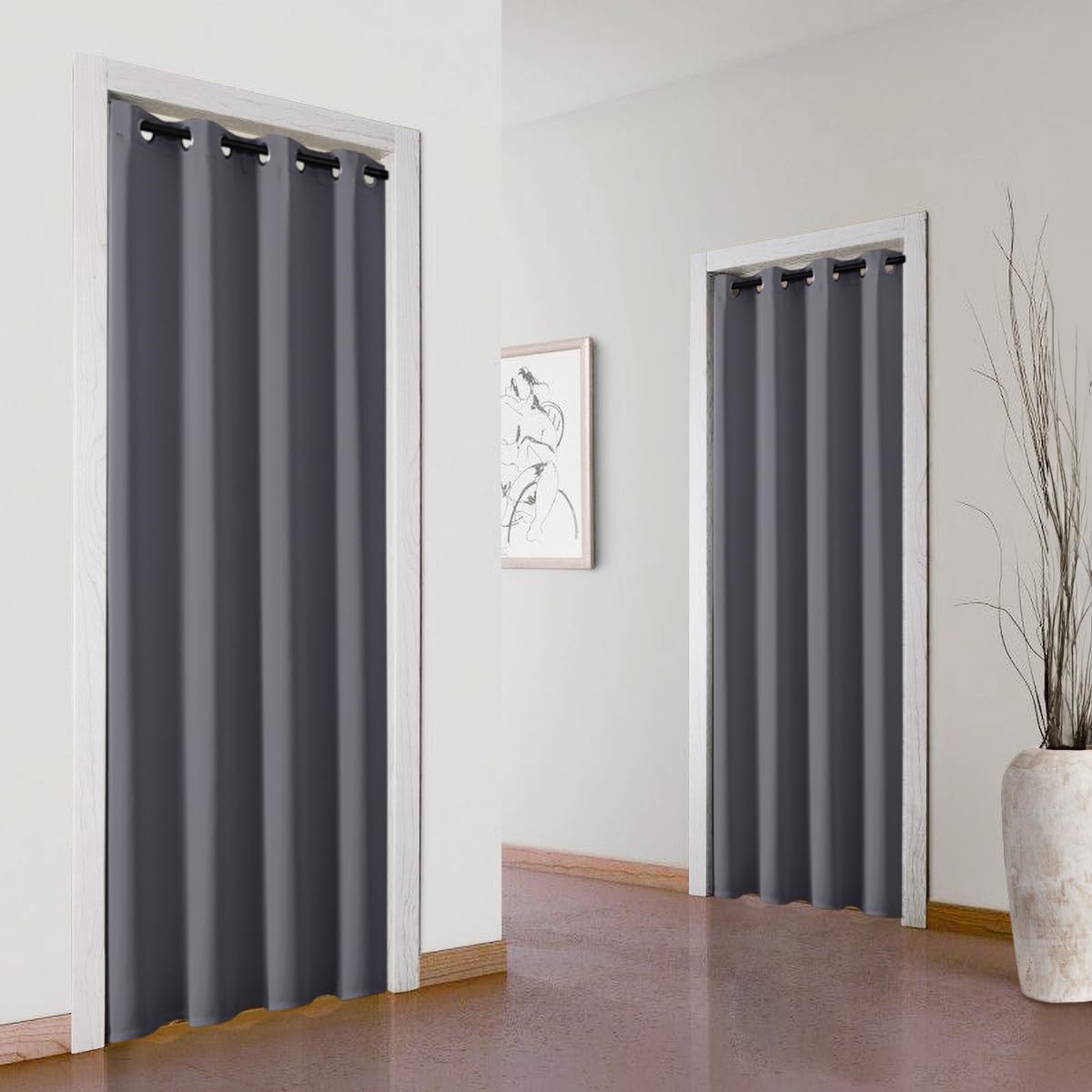 XTMYI Closet Curtain for Open Closet Blackout Privacy Doorway Panels