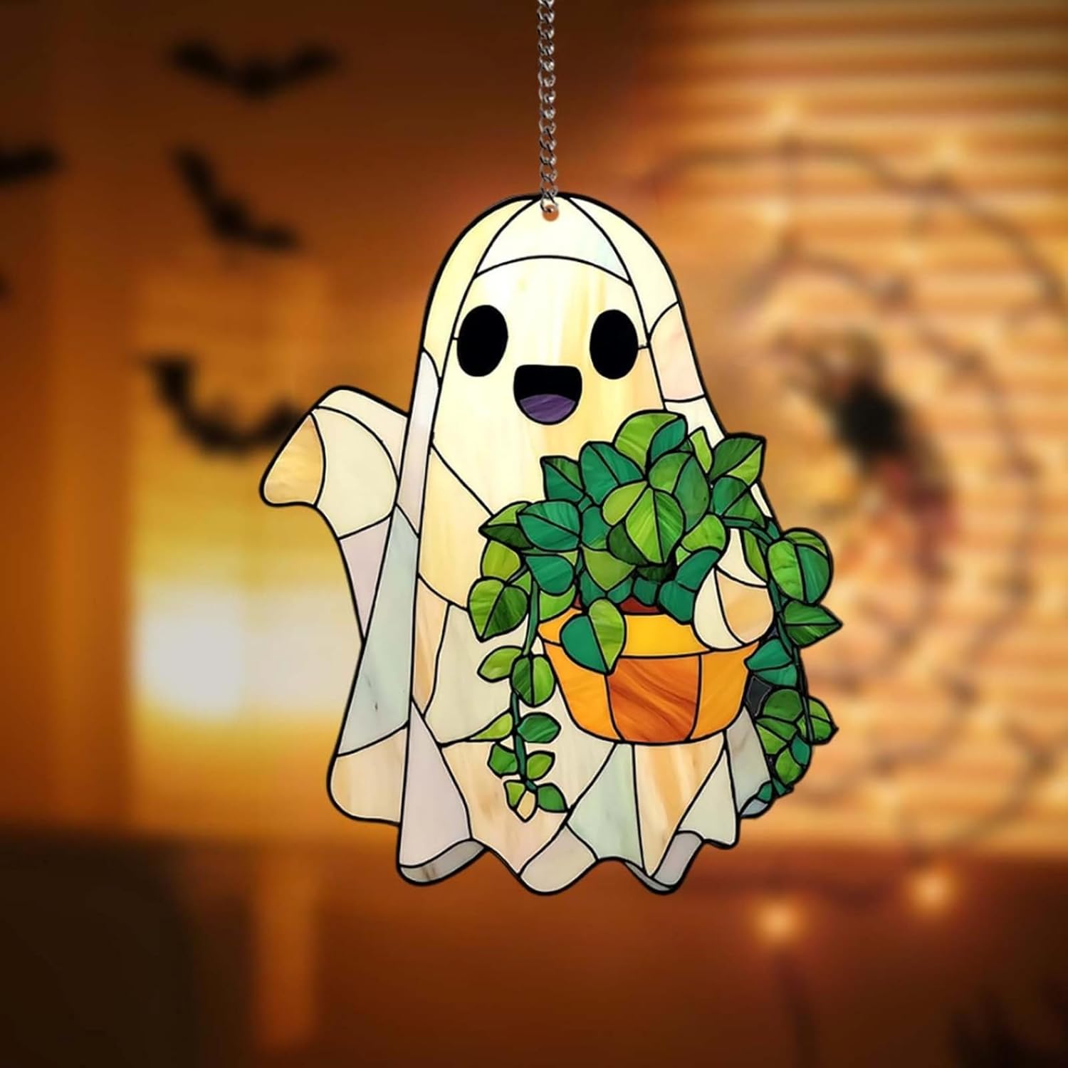 4PCS Halloween Ghost Hanging Ornament with Pumpkin and Beer Cup