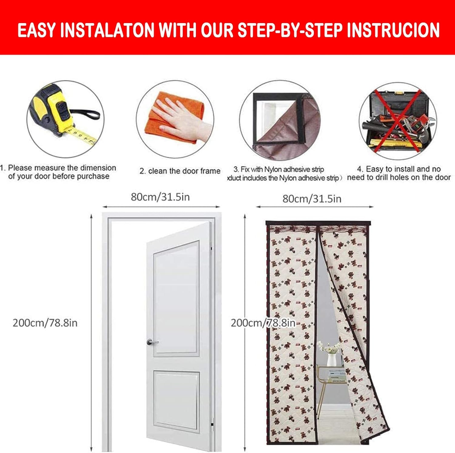 Winter Thicken Cotton Room Divider Curtain Panel