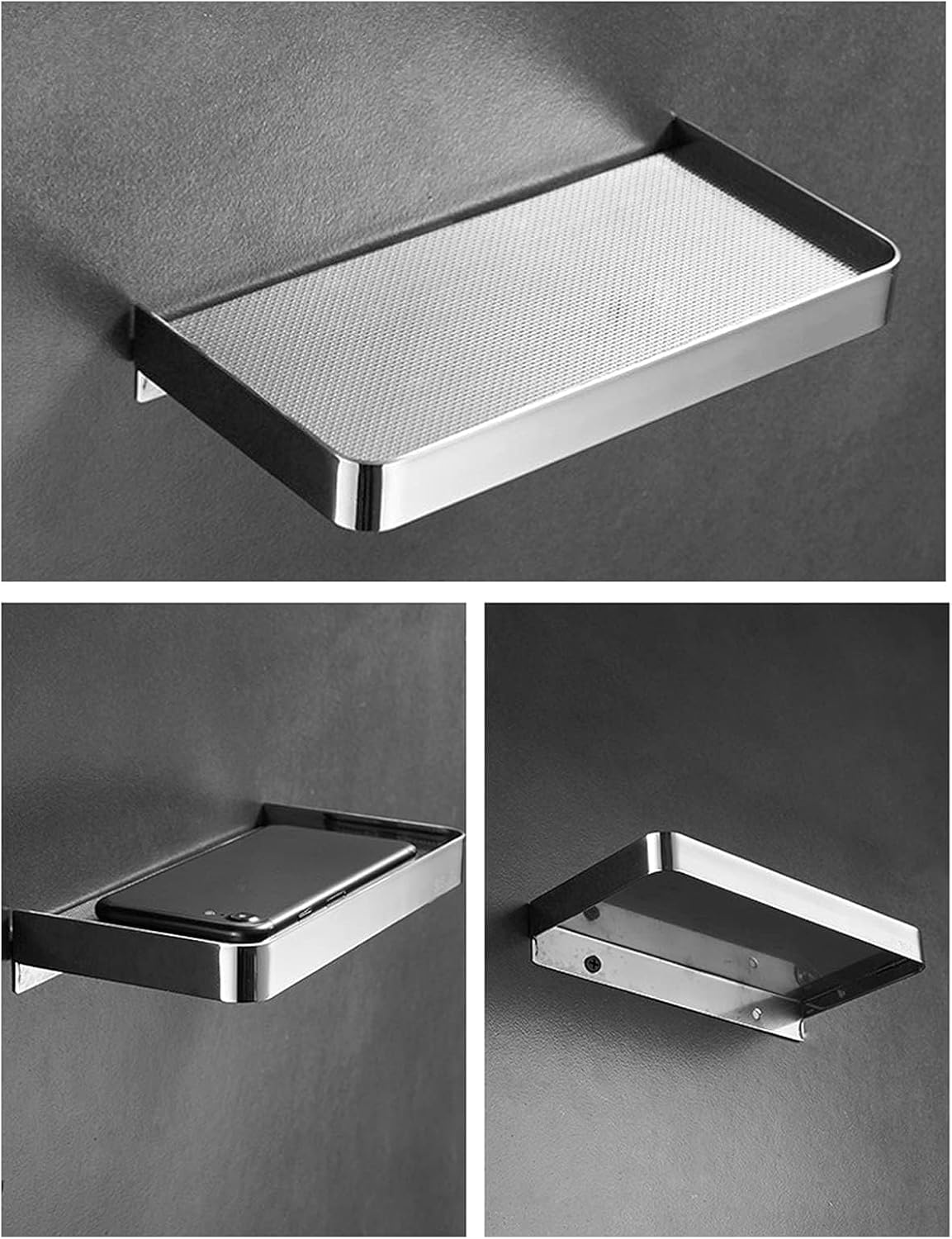 Floating Wall Shelf Phone Holder for Bathroom