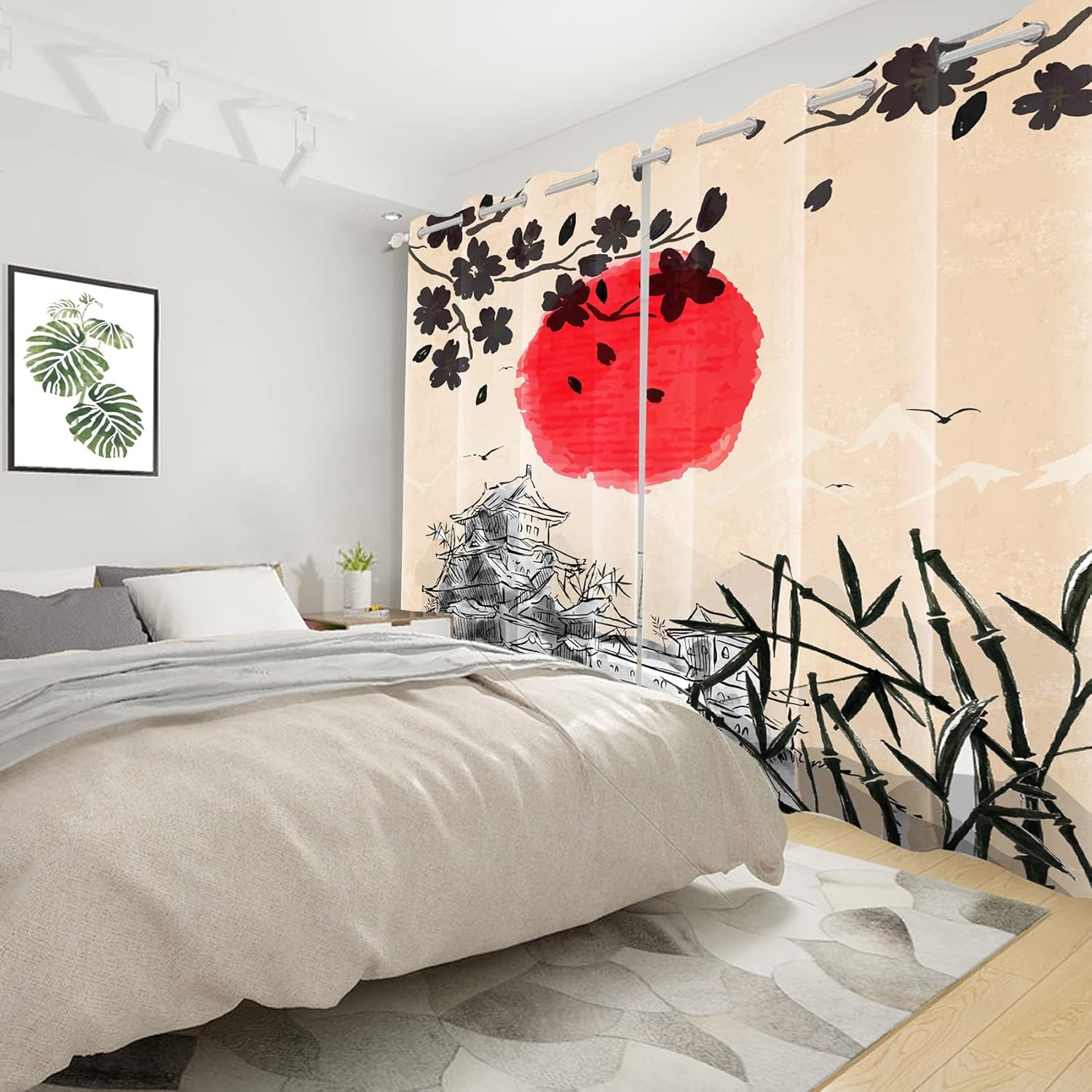 Umpoo Japanese Ukiyoe Blackout Curtains 2 Panels