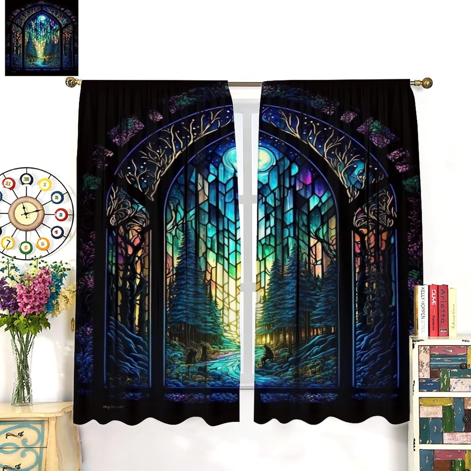 Fantasy Forest Blackout Curtain 2 Panels 42x45 Inch