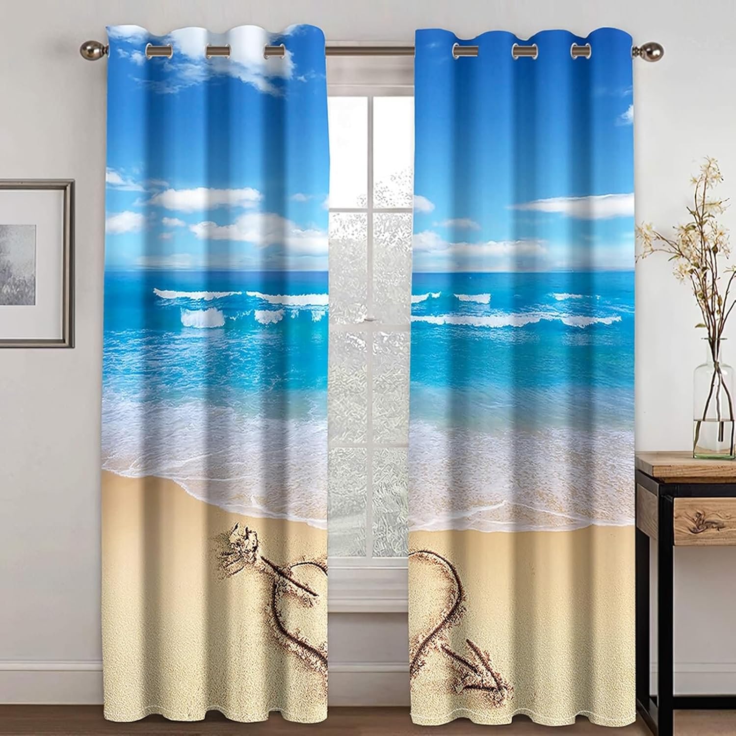 Homxi 2 Panel Blackout Curtains for Living Room