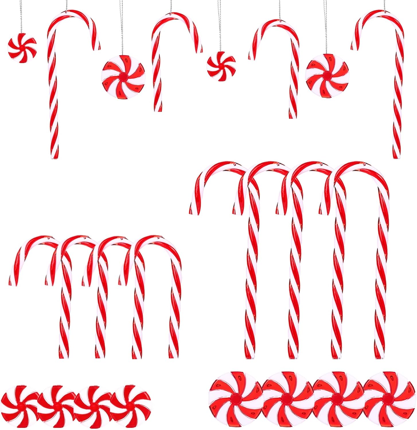 Naler 24pcs Candy Cane Christmas Ornaments Set
