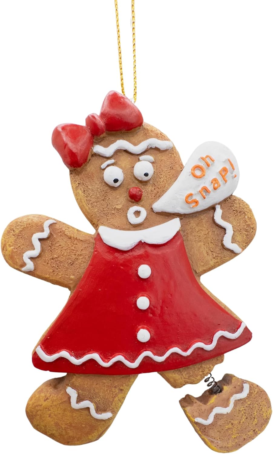 Gingerbread Woman Cookie Oh Snap Broken Leg Christmas Ornament