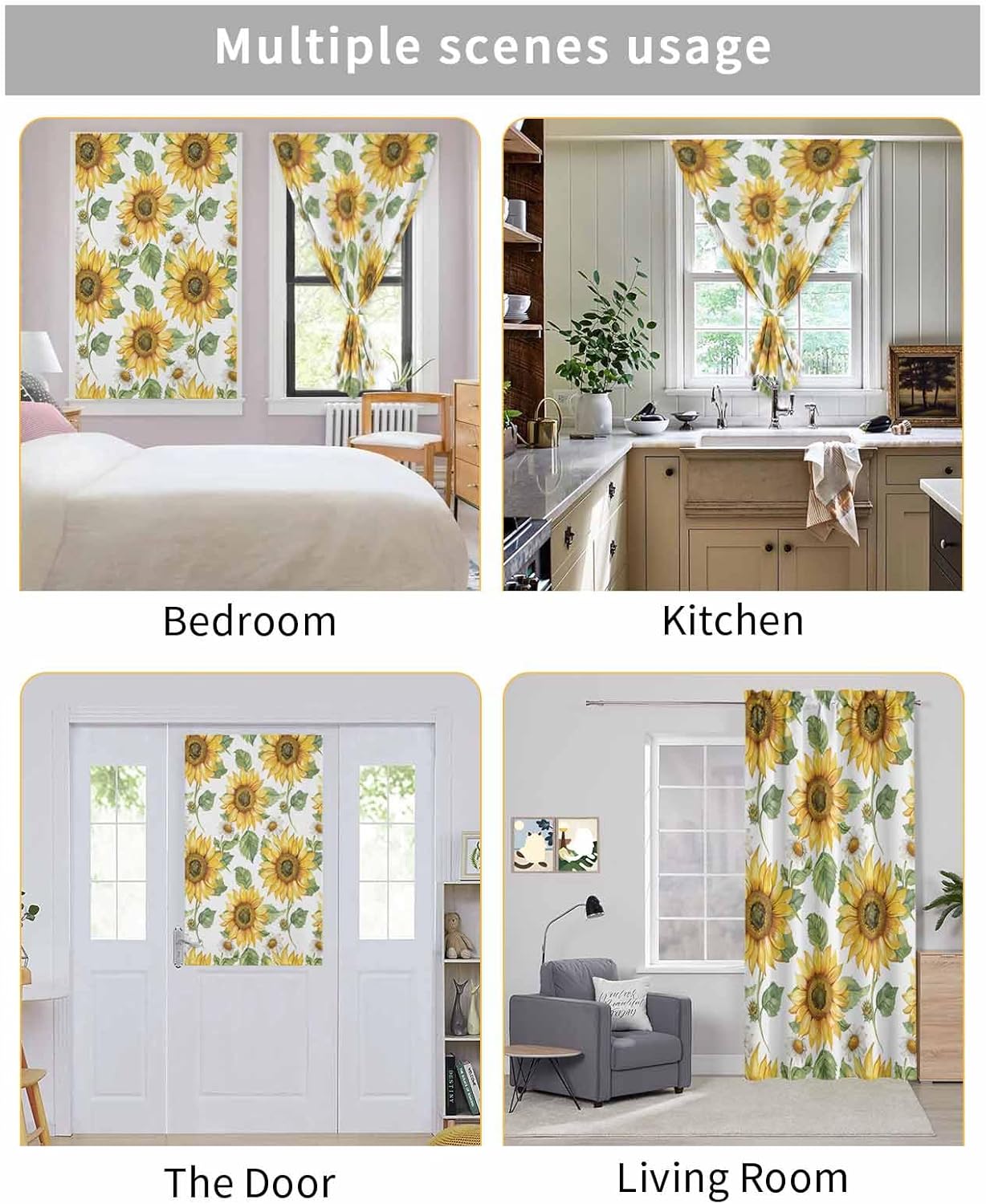 Sunflower Self Adhesive Thermal Curtains for Windows and Doors