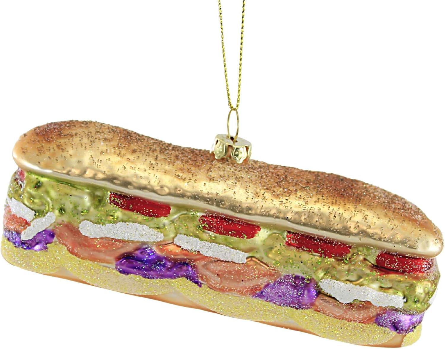 Cody Foster Deluxe Sub Sandwich 20 Glass Ornament