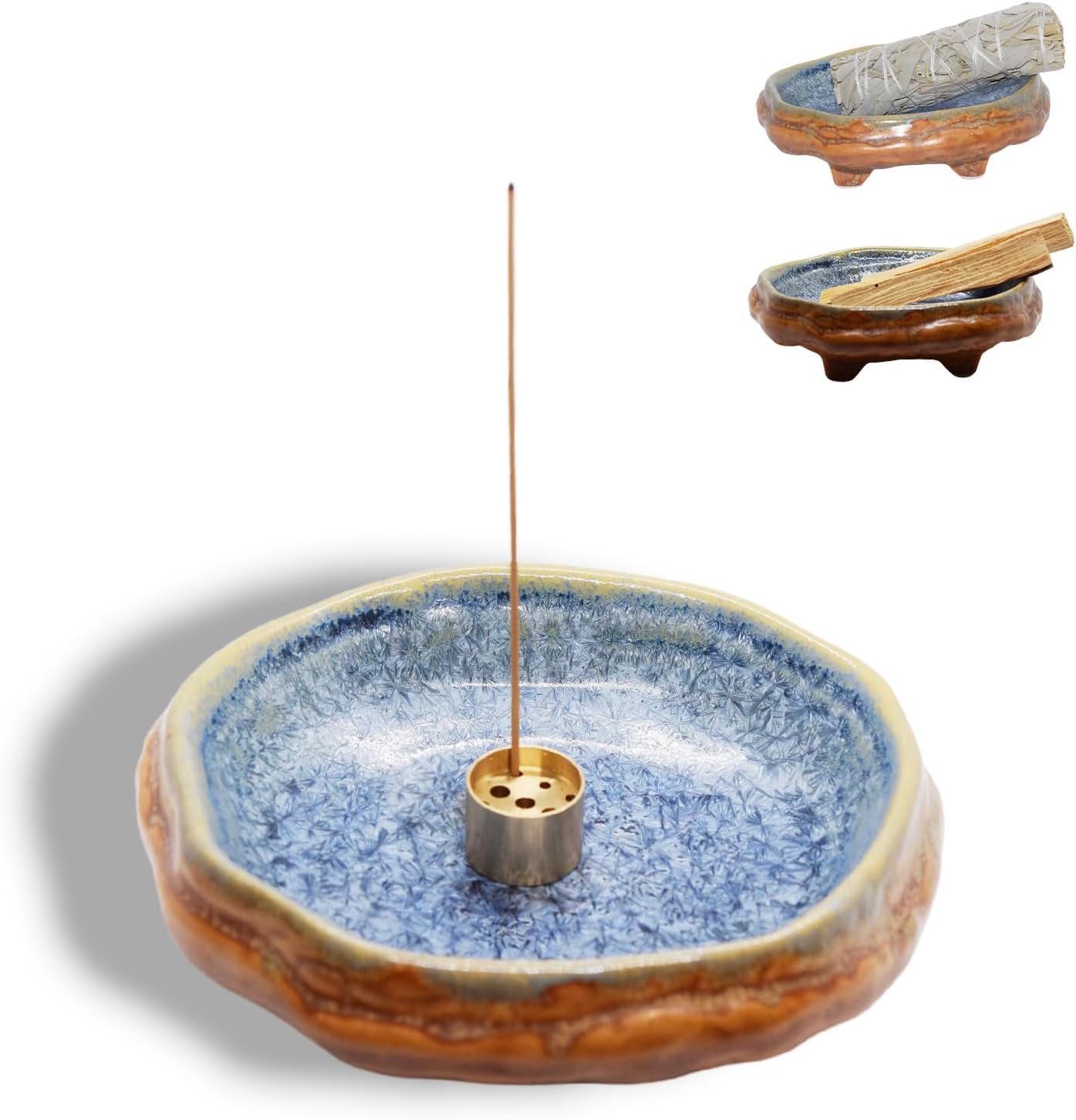 Ceramic Incense Burner Holder for Sticks and Cones