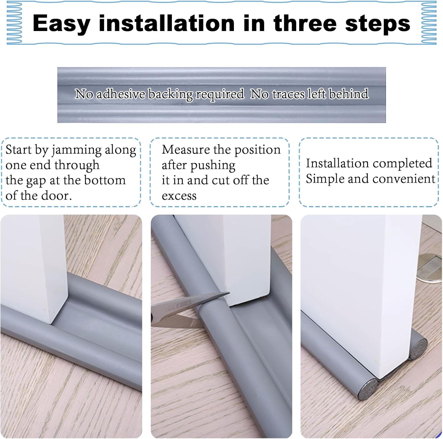 Double Door Draft Stopper 37 Inch Soundproof Windproof