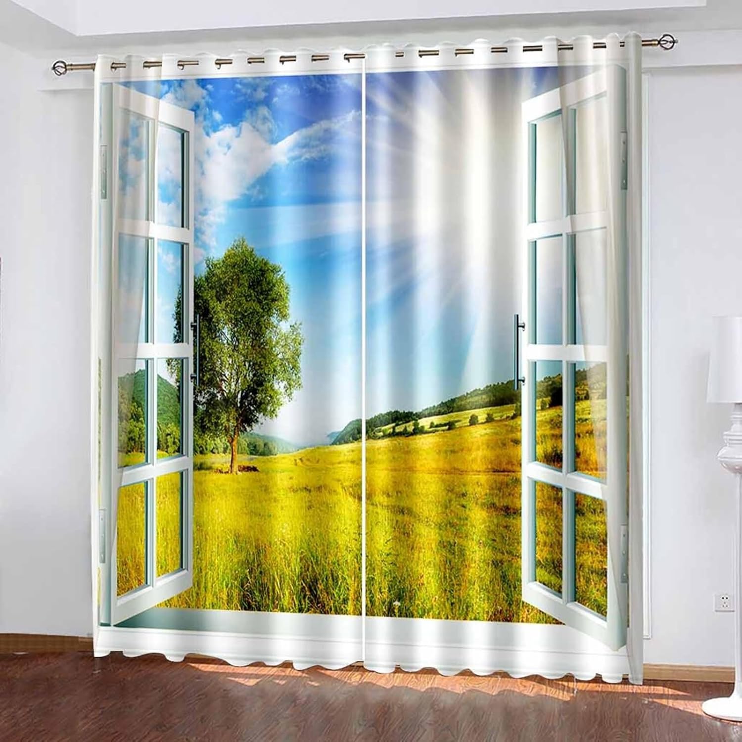 Homxi 2 Panel Blackout Curtains Set for Living Room