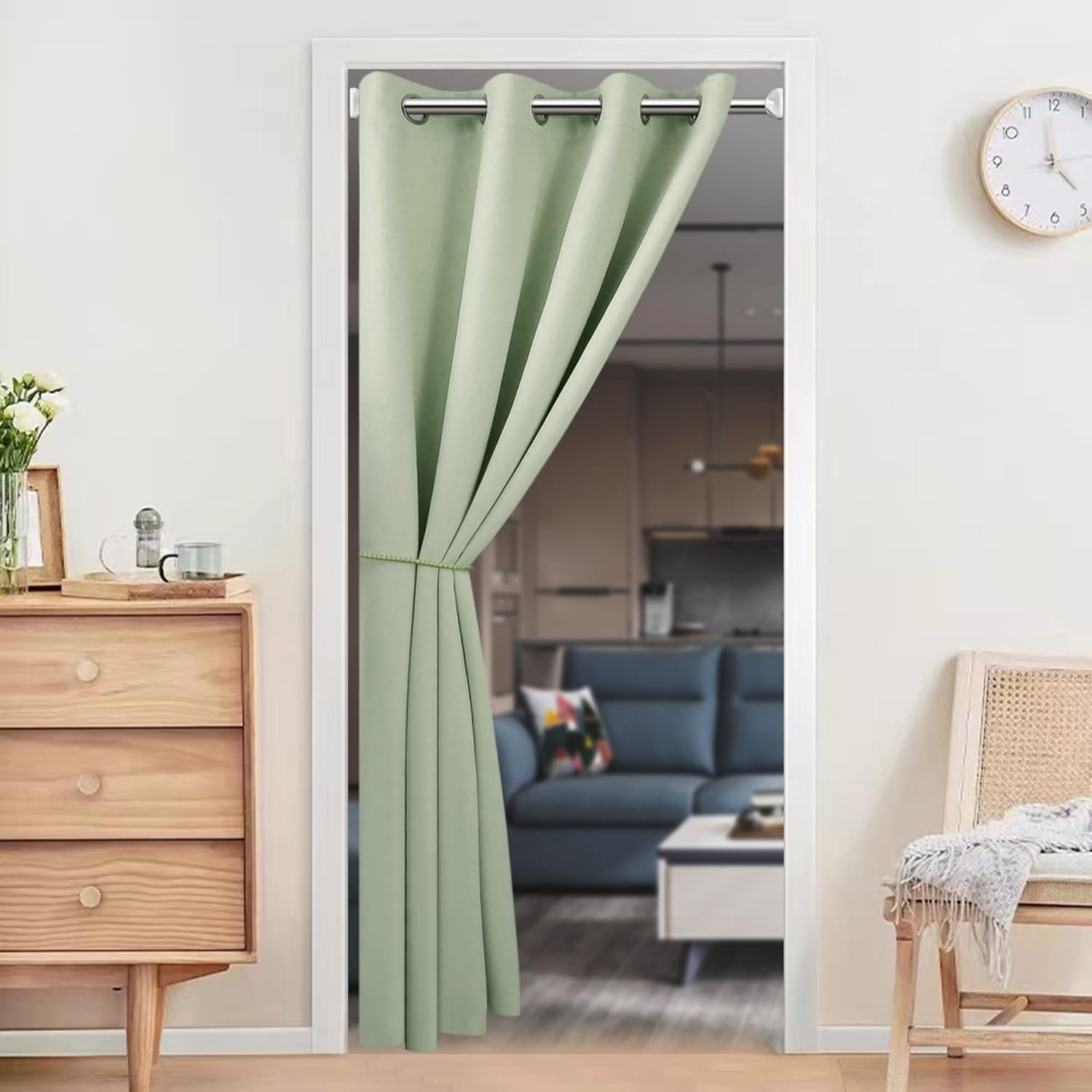 Door Curtain for Privacy Room Divider 80 Inch Blackout Grommet Top