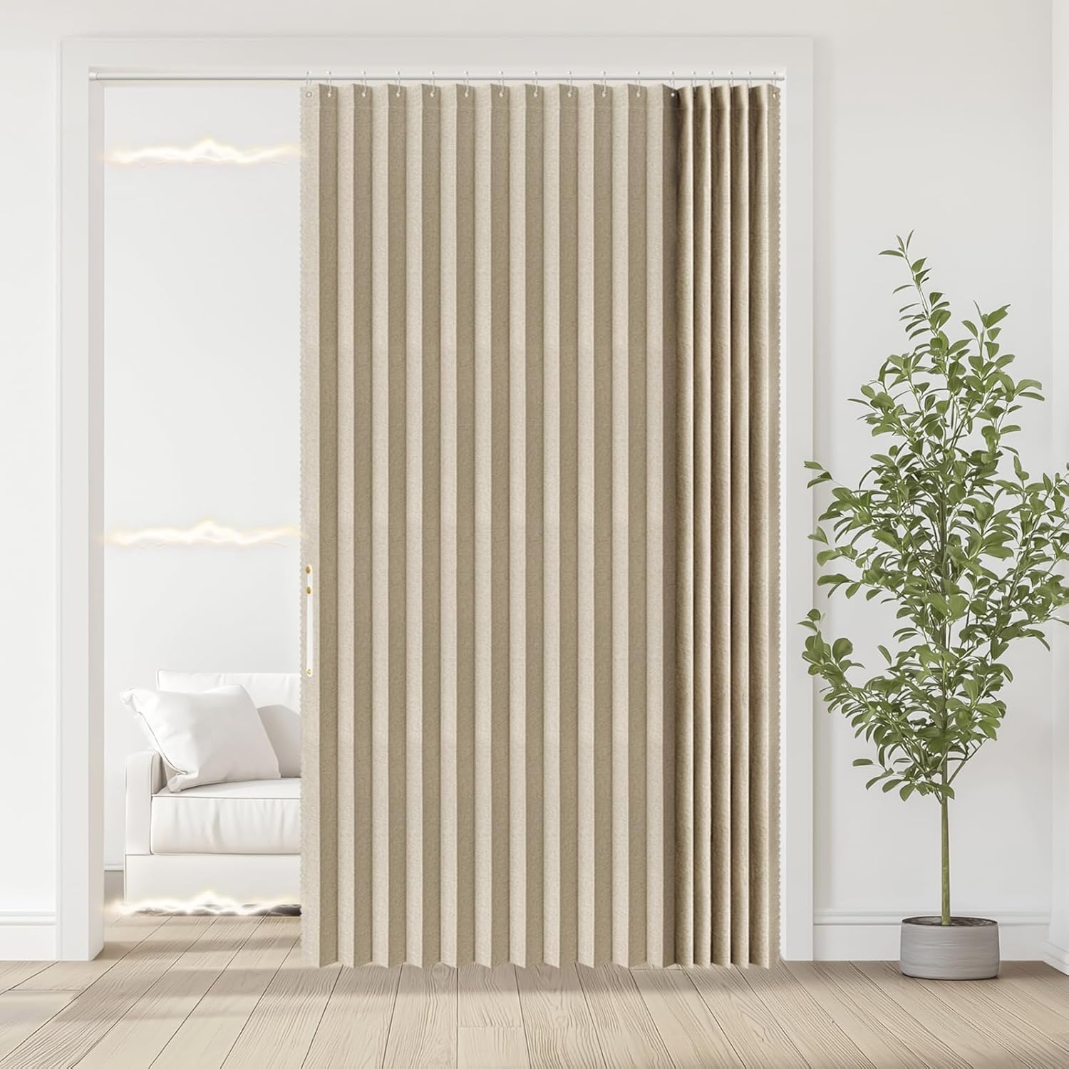 Jilron Blackout Door Curtain Linen Style