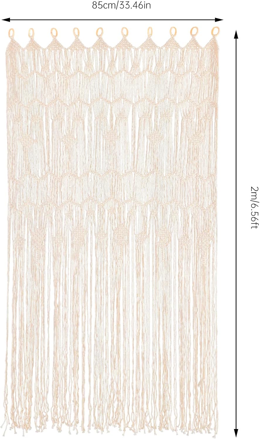 Boho Macrame Curtain 2 Panels 3346 x 7874 Inches