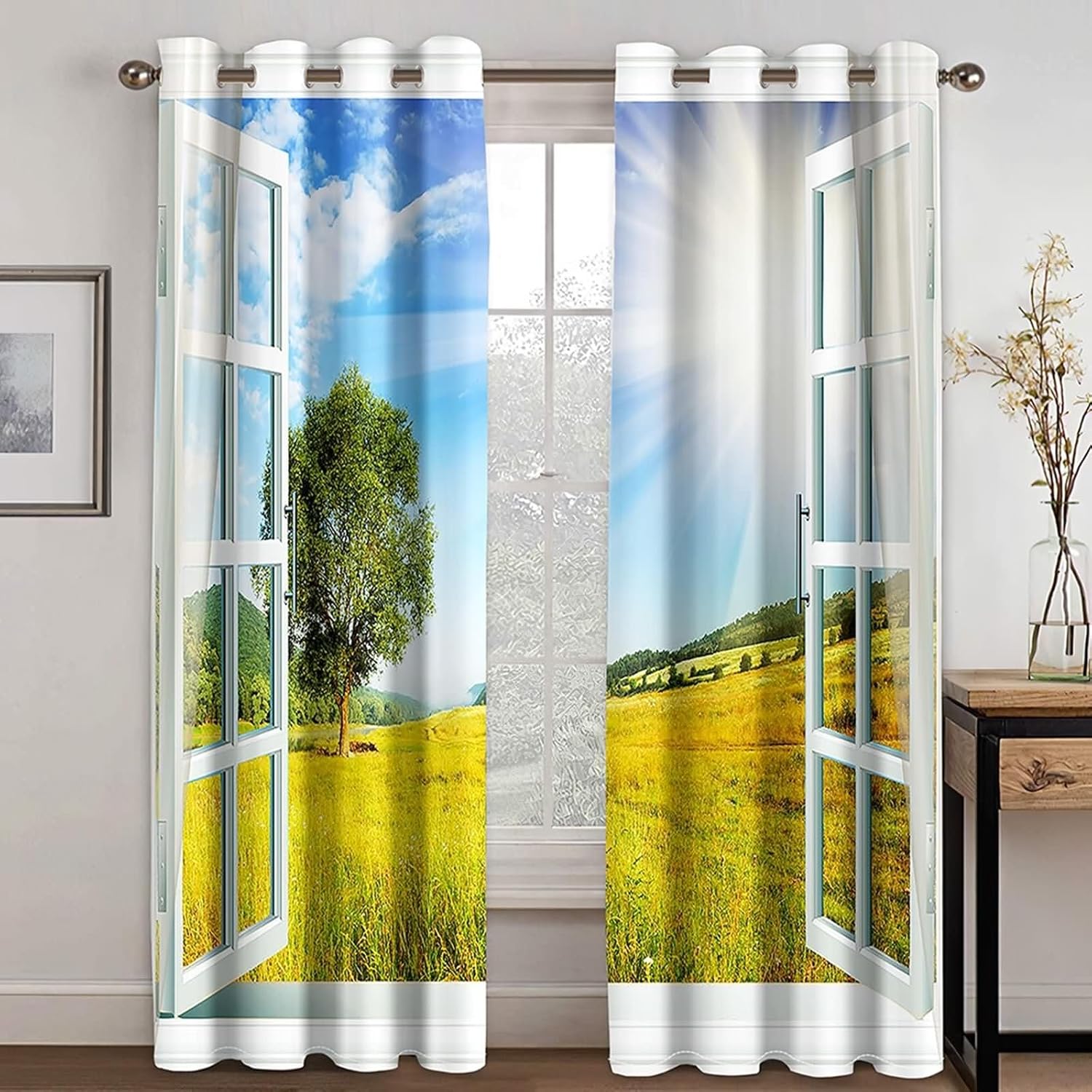 Homxi 2 Panel Blackout Curtains Set for Living Room
