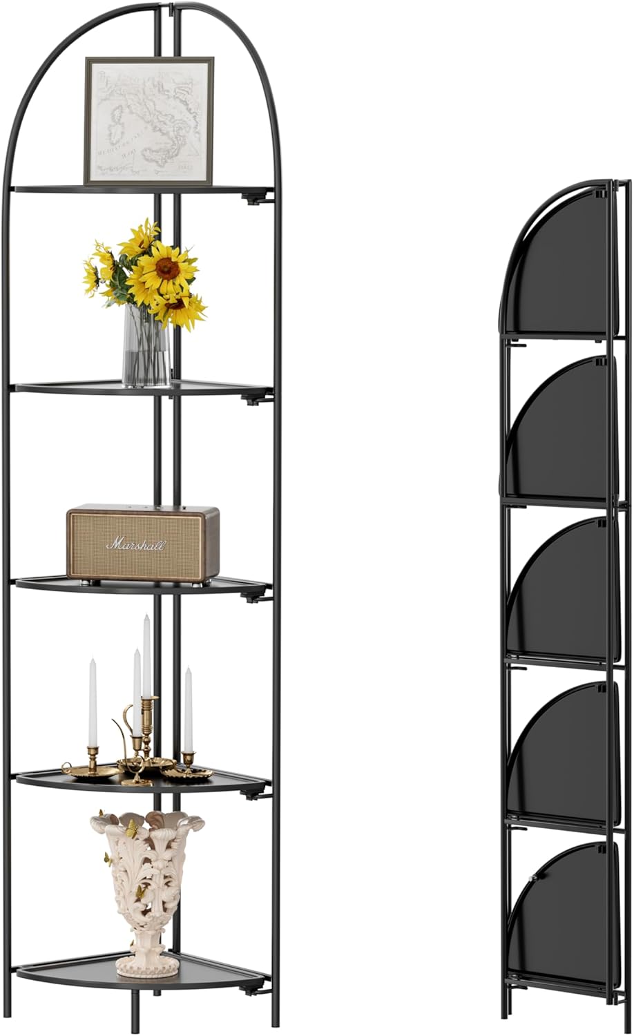 Crofy Foldable 5 Tier Corner Shelf Unit