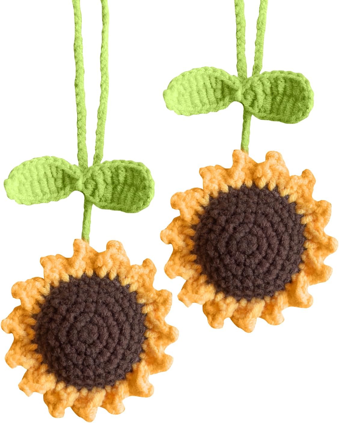 Handmade Crochet Daisy Car Hanging Decor Set