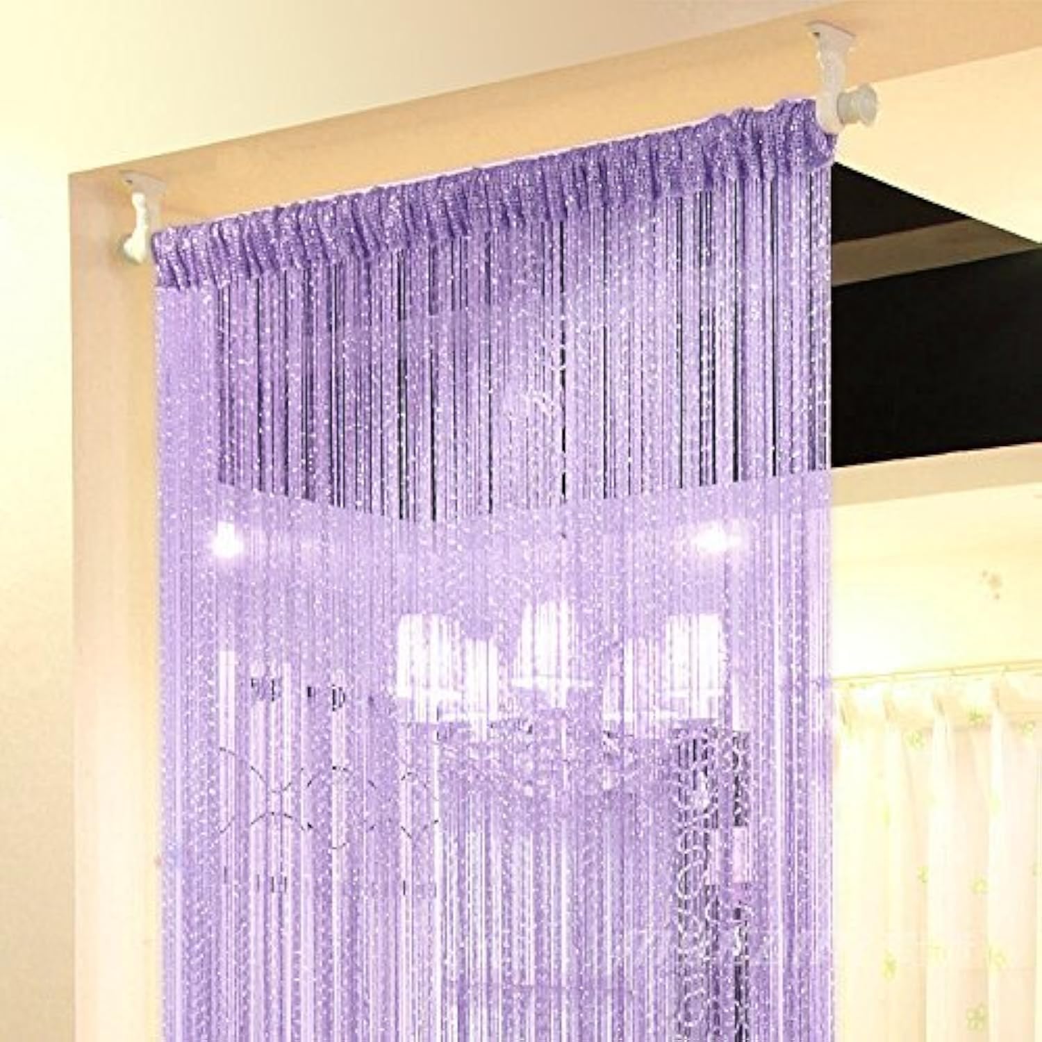 1x2M Door String Curtain with Silver Tassel