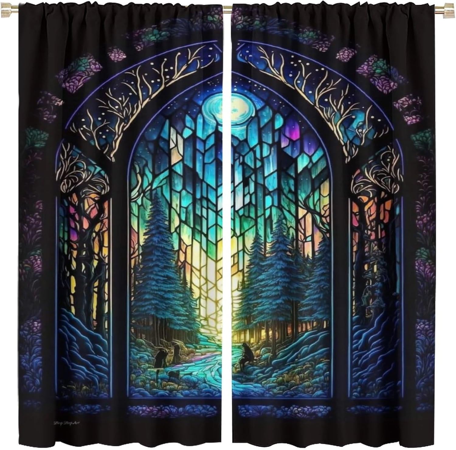 Fantasy Forest Blackout Curtain 2 Panels 42x45 Inch