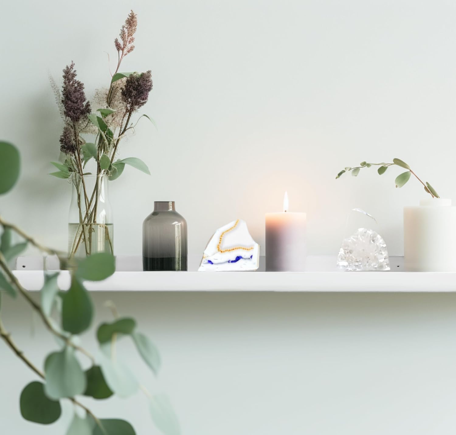 DIY CARTEL Floating Metal Wall Shelf - 48in White