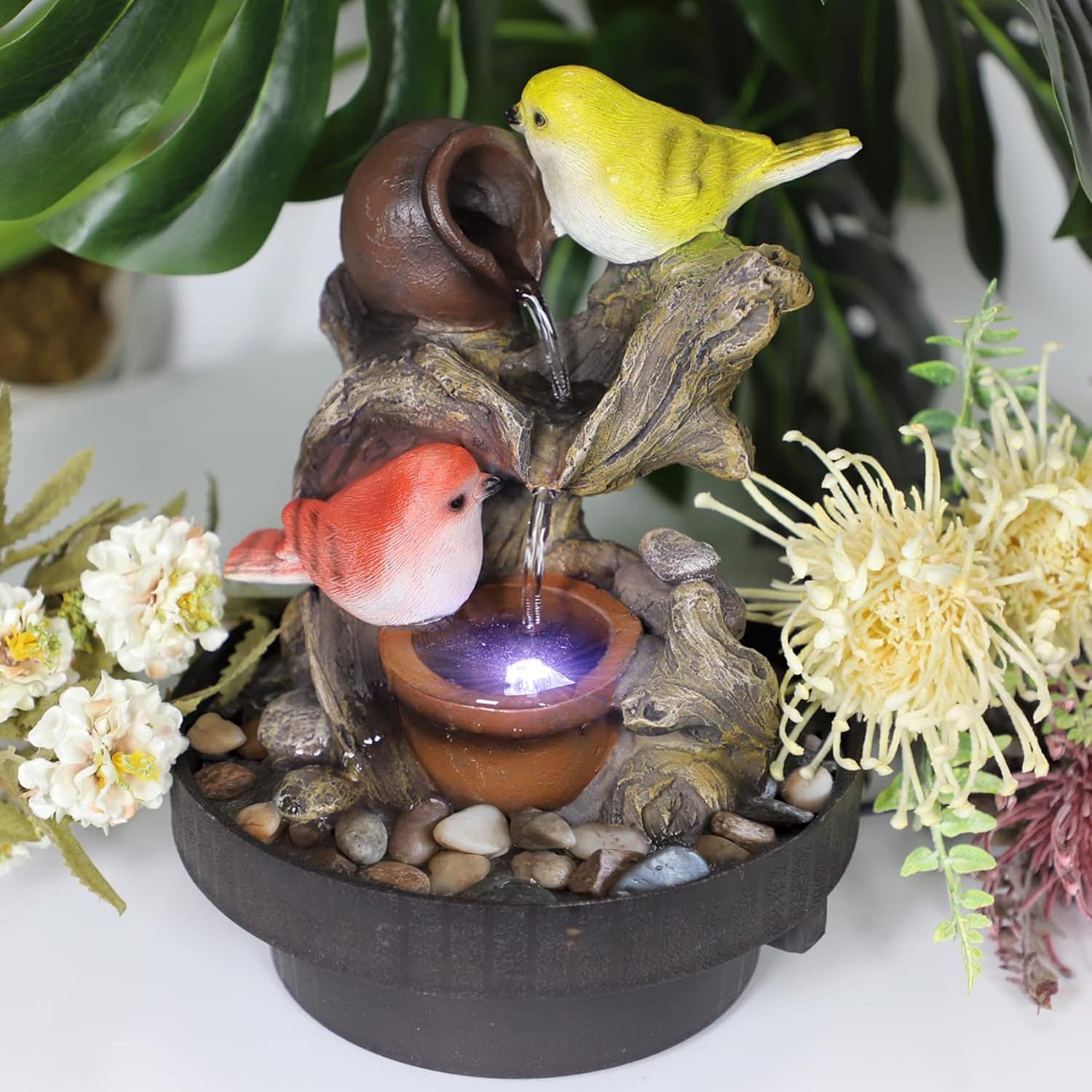 Ferrisland Indoor Tabletop Water Fountain with LED Light