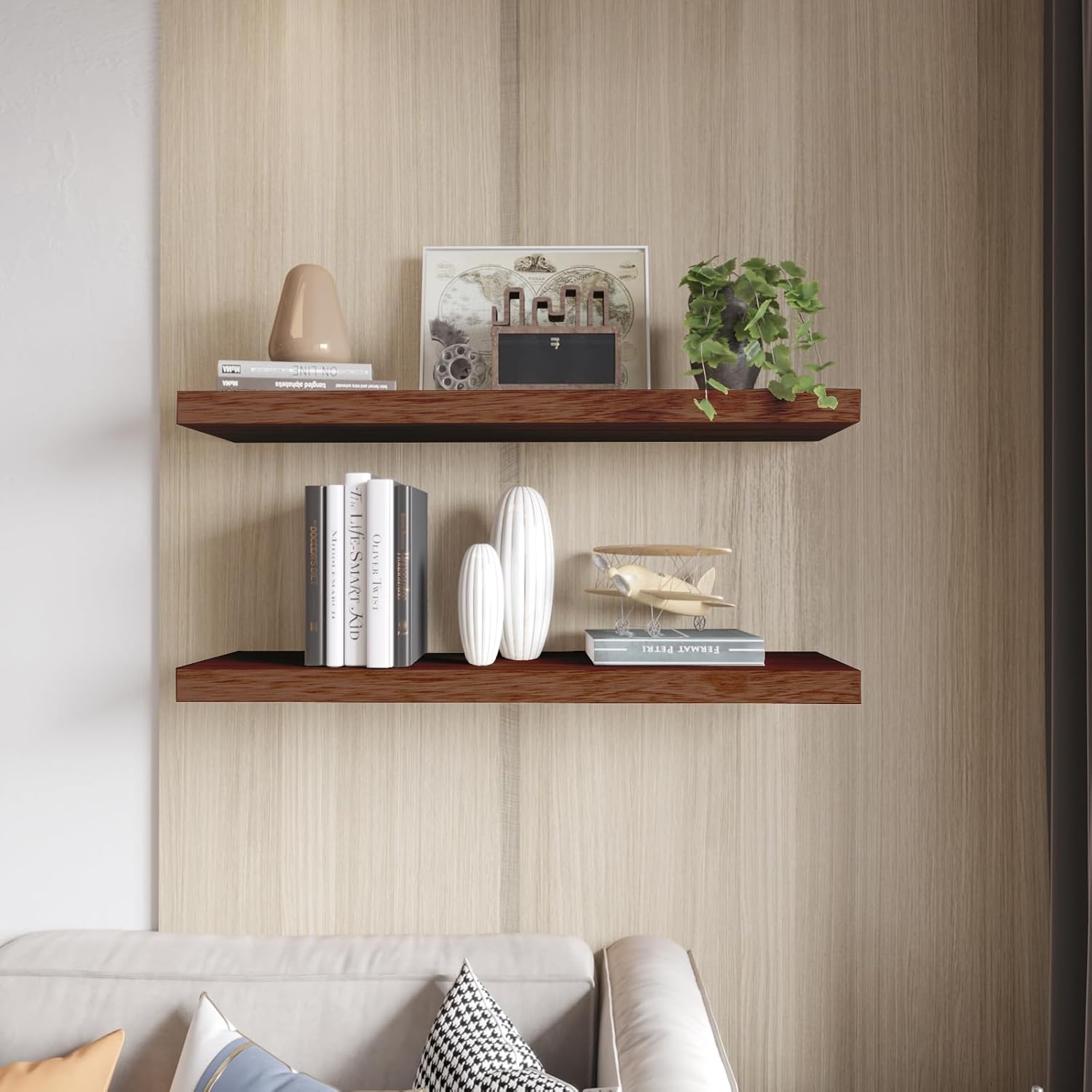 Kultilanda Floating Shelves 24 Inch Rustic Brown