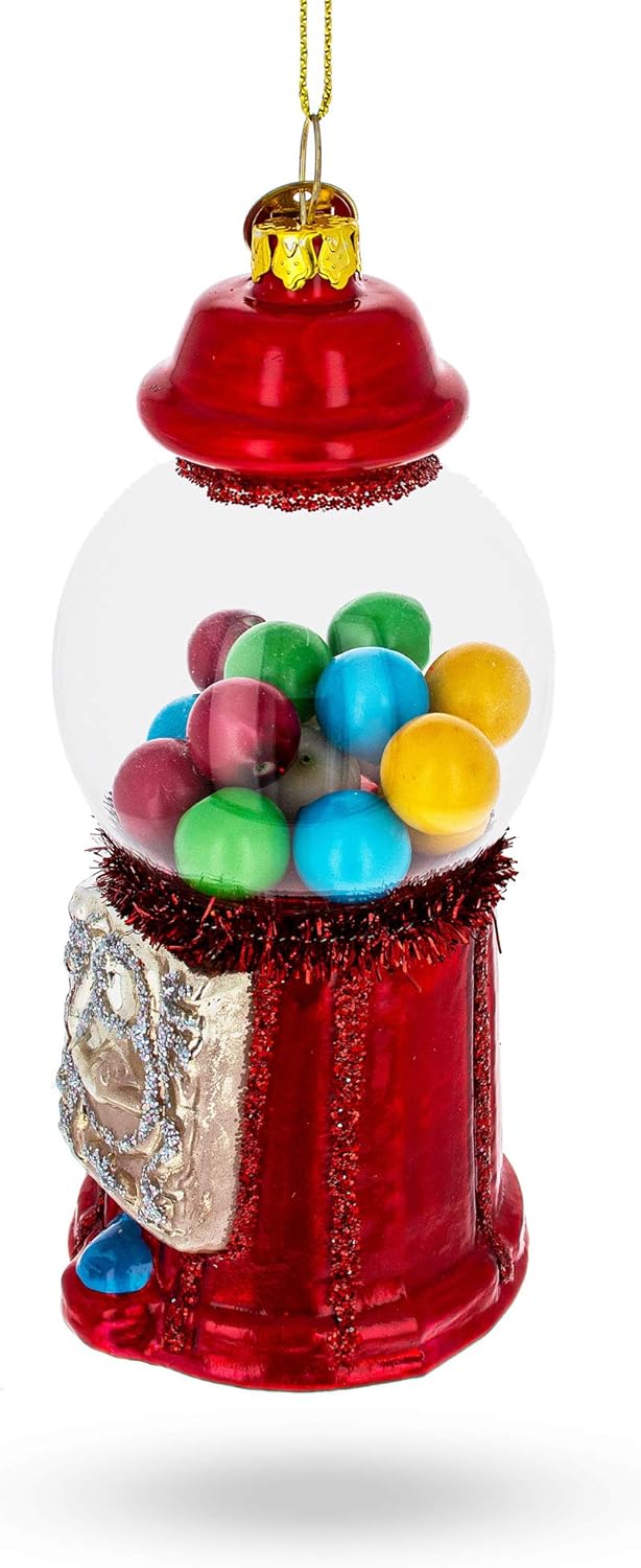 Sweet Candy Vending Machine Blown Glass Christmas Ornament 1