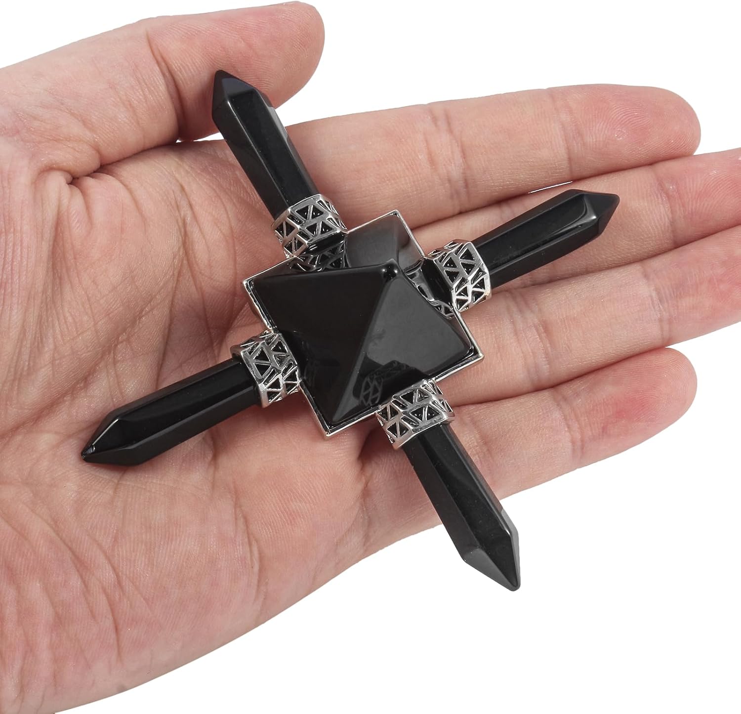 Loveliome Black Agate Pyramid Energy Generator