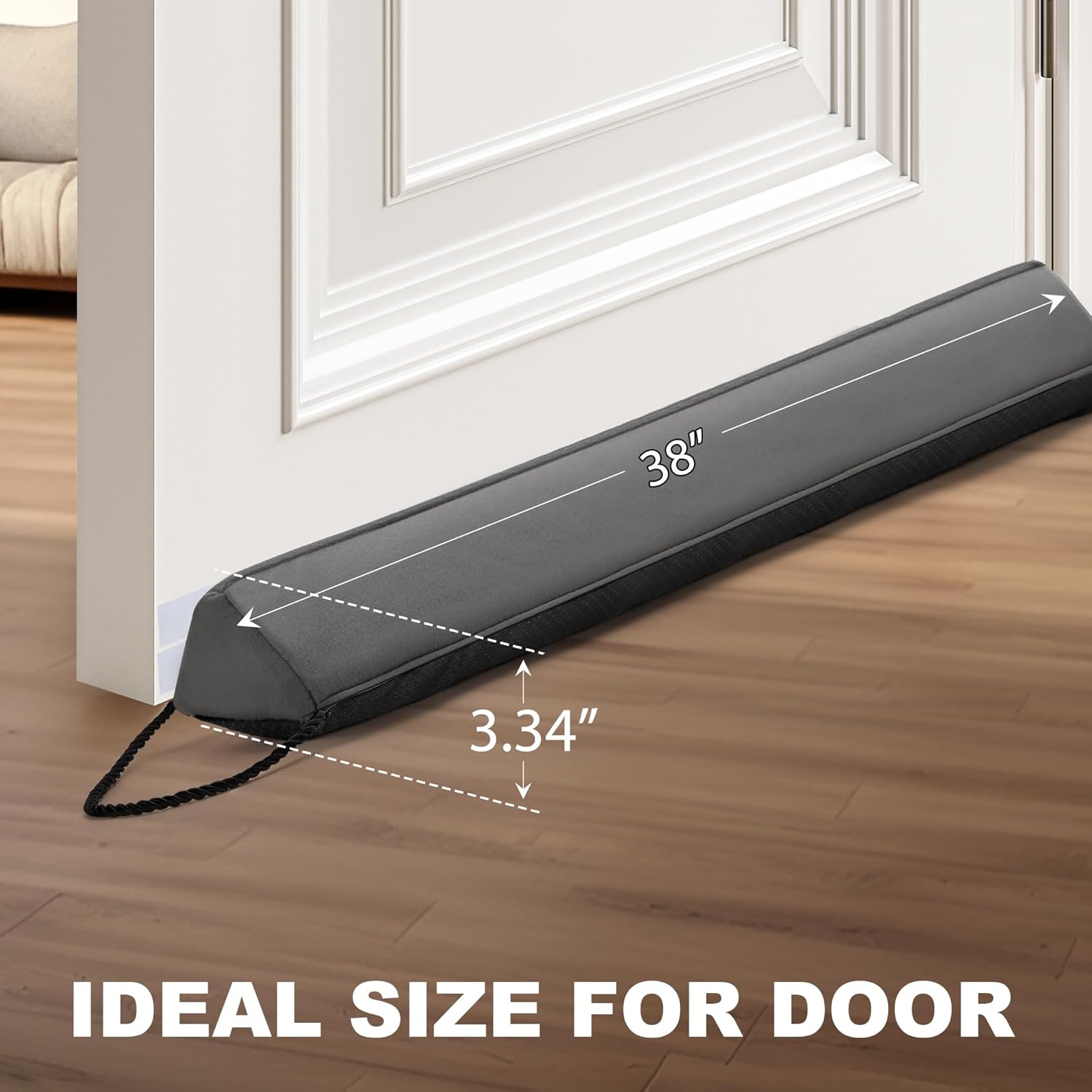 Door Draft Stopper Weighted Triangular Gap Filler for All Seasons