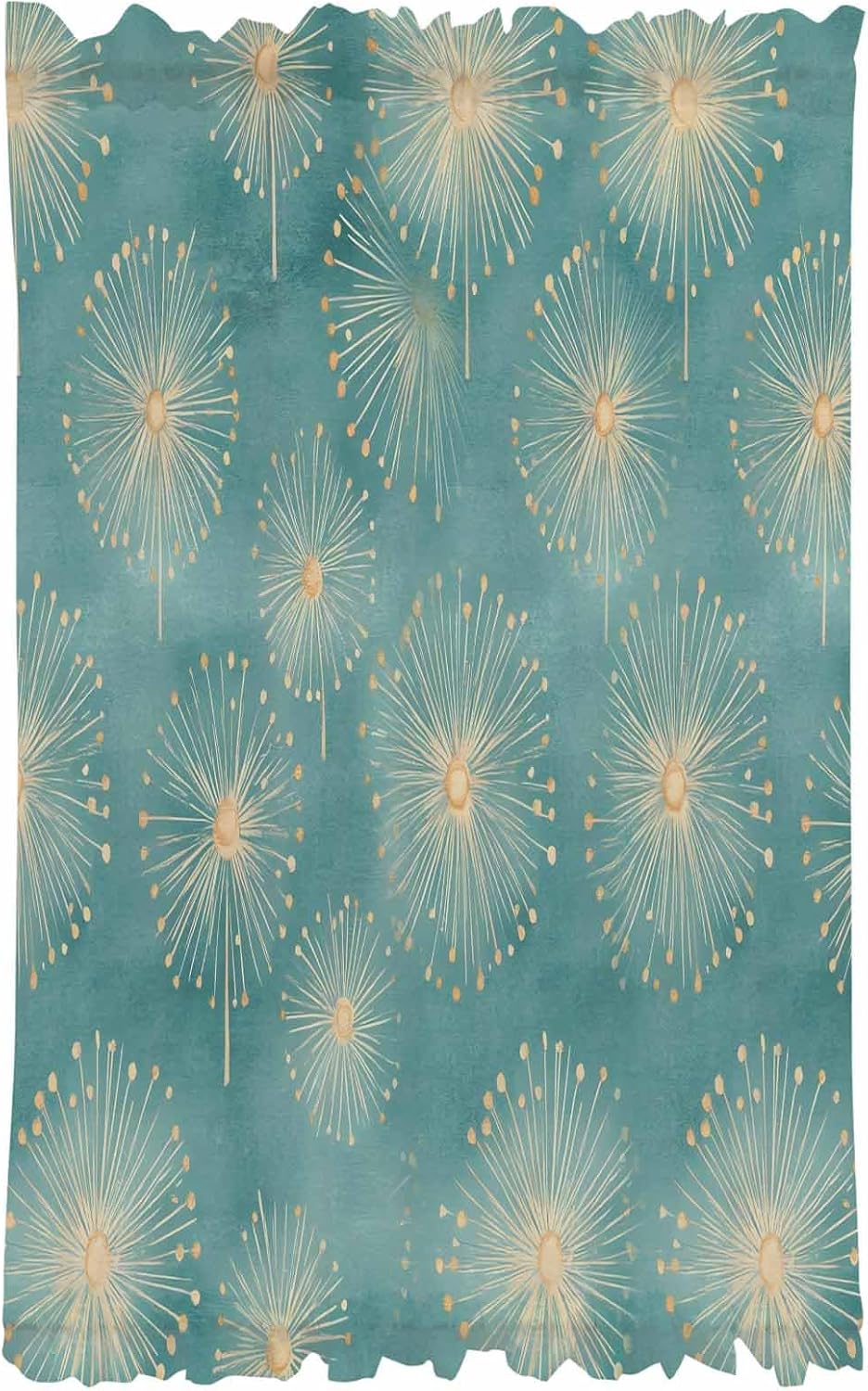 Teal Green Dandelion French Door Curtain