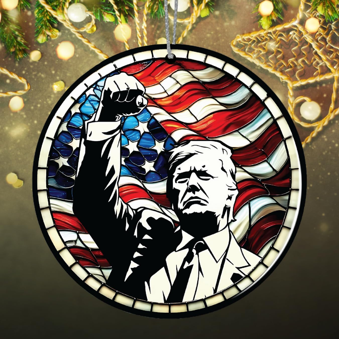 Trump 2025 Christmas Ornament White House 4th of July