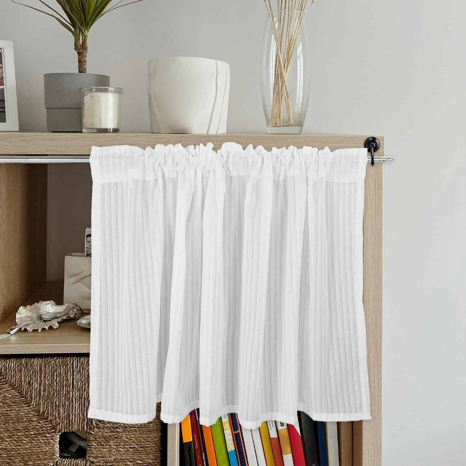 HEALEEP Cafe Short Curtain 150x60cm Kitchen Privacy Drape