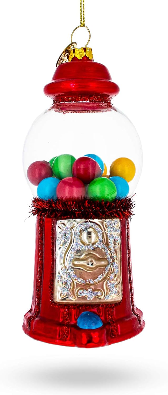 Sweet Candy Vending Machine Blown Glass Christmas Ornament 1