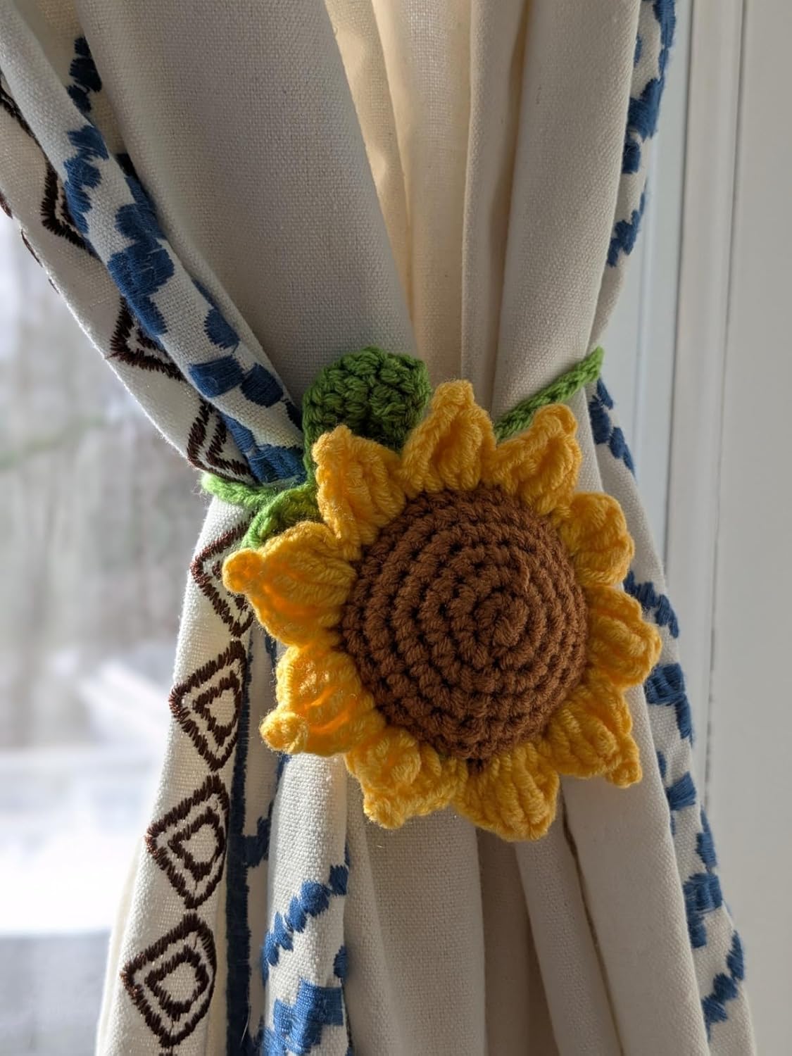 2 Pack Crochet Sunflower Car Hanging Ornament for Women