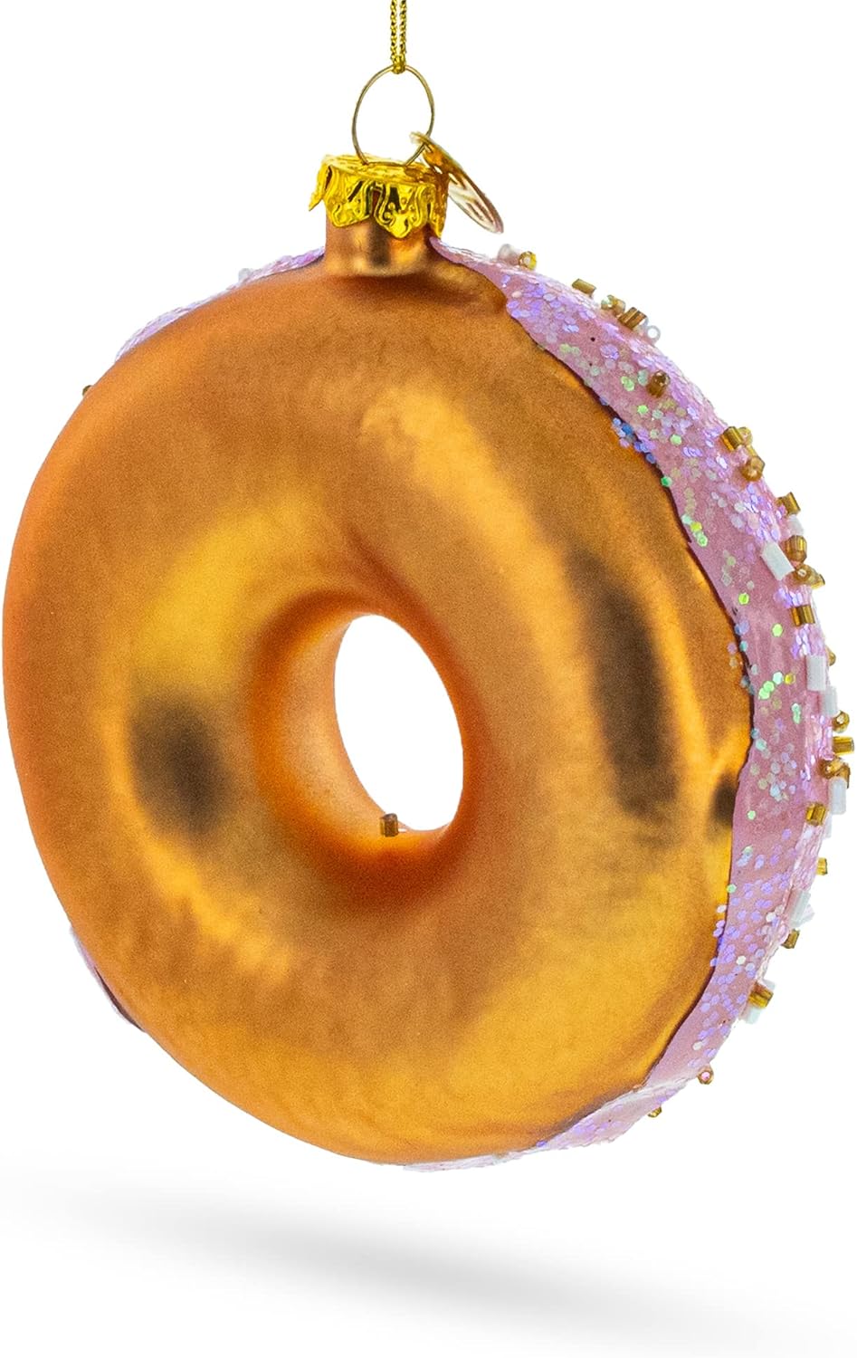 Pink Glazed Doughnut Christmas Ornament
