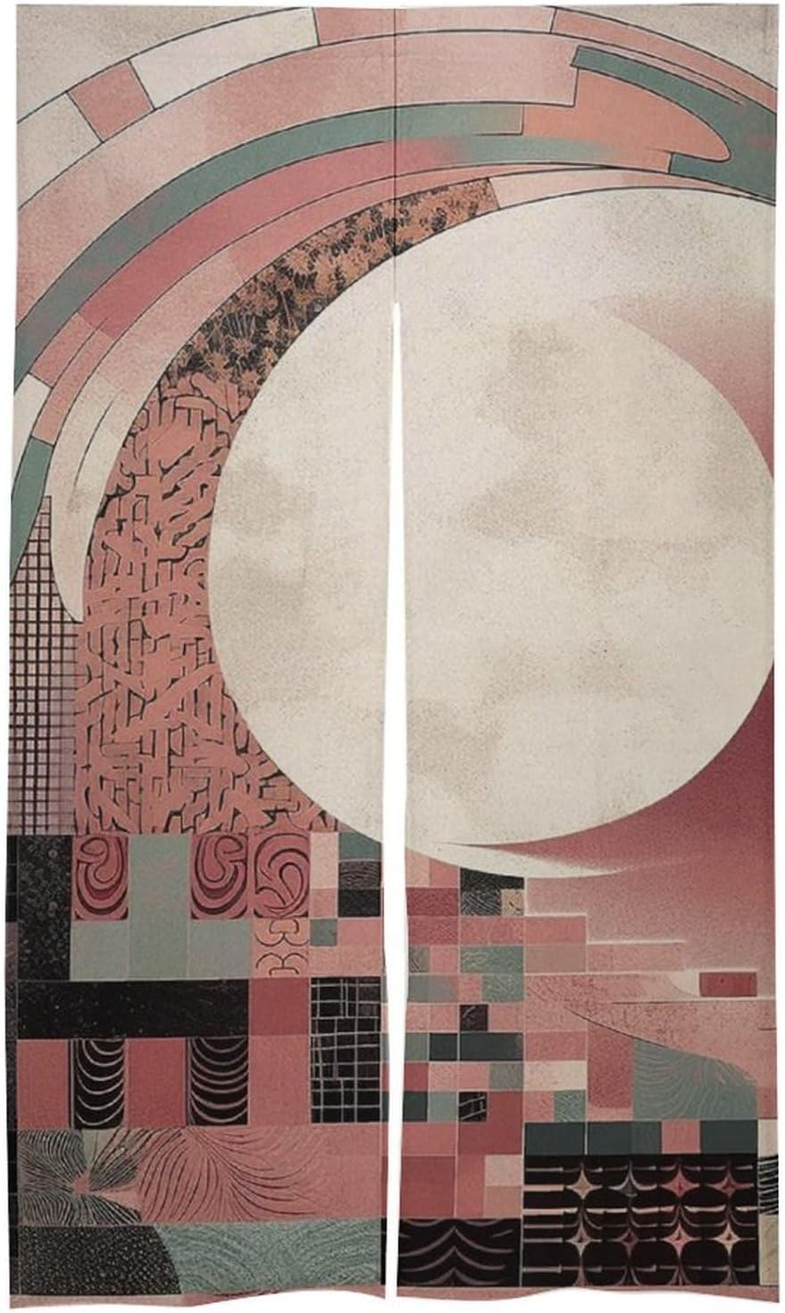 Japanese Noren Puzzle Printed Door Curtain 34x57 Inch Panel