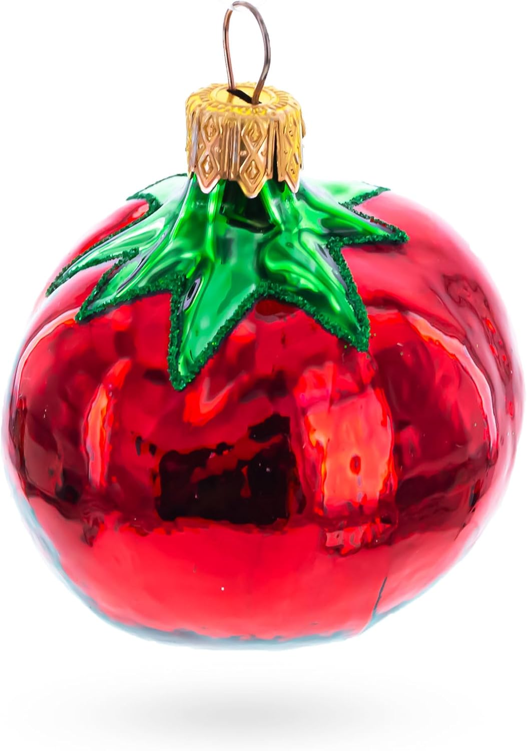 Shiny Tomato Mini Glass Christmas Ornament 28 Inches