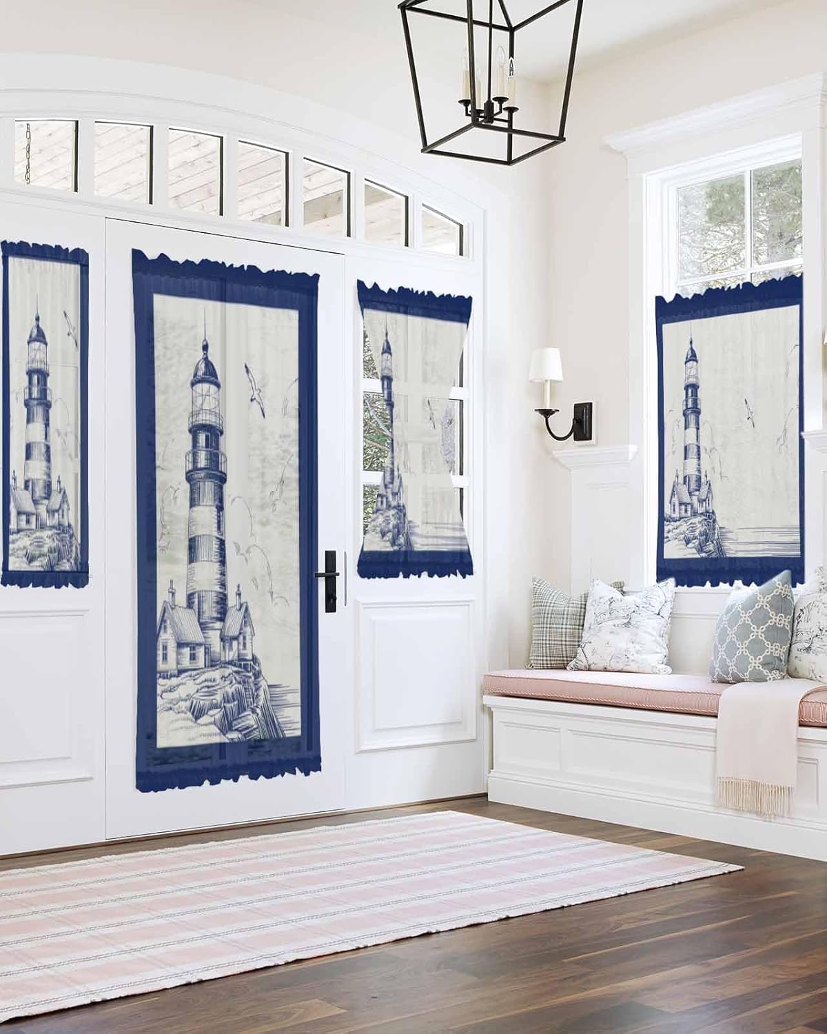 Nautical Lighthouse Curtains for French Doors