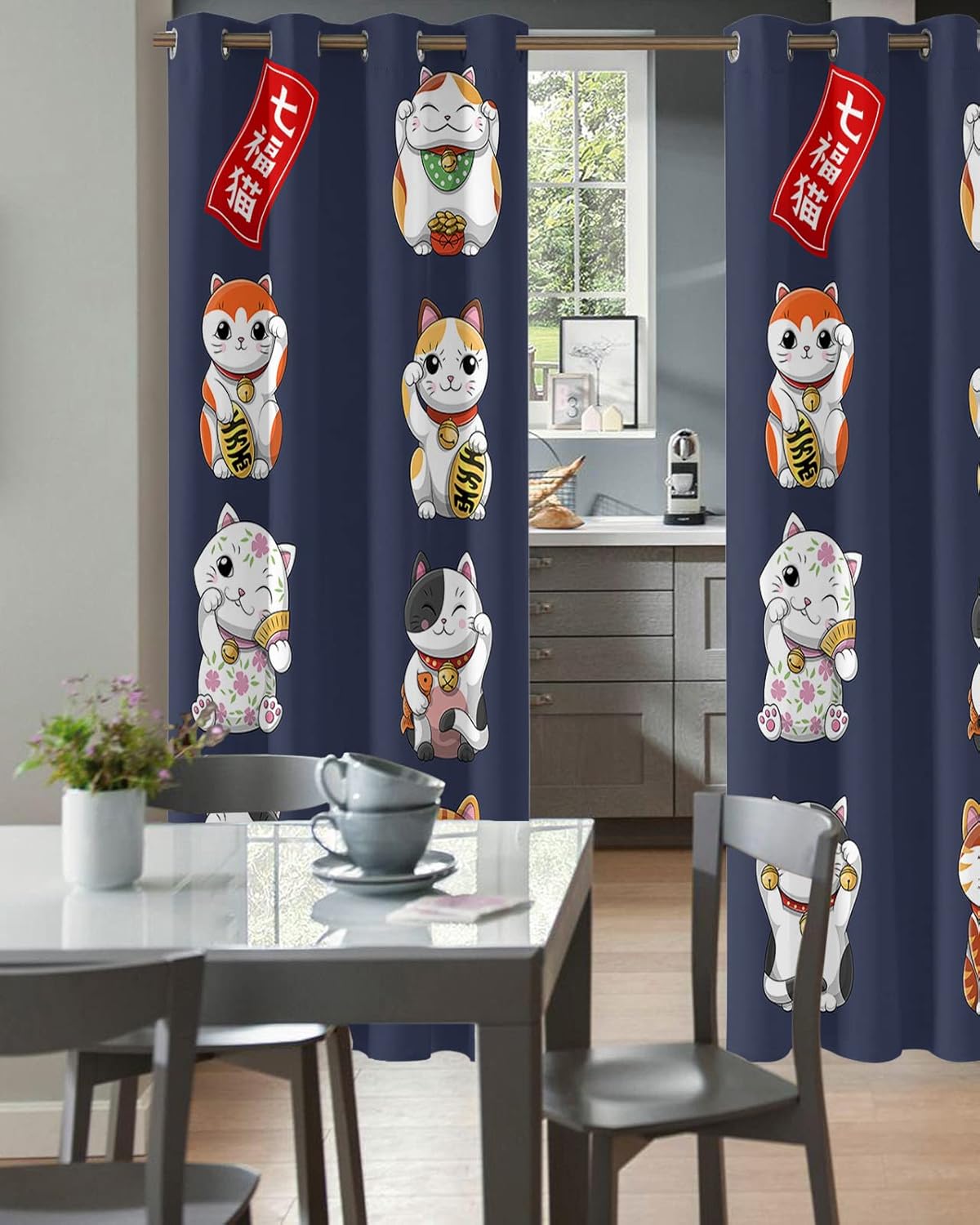 Falaniique Japanese Noren Door Curtain 42x84 Blackout Thermal Insulated Privacy Divider