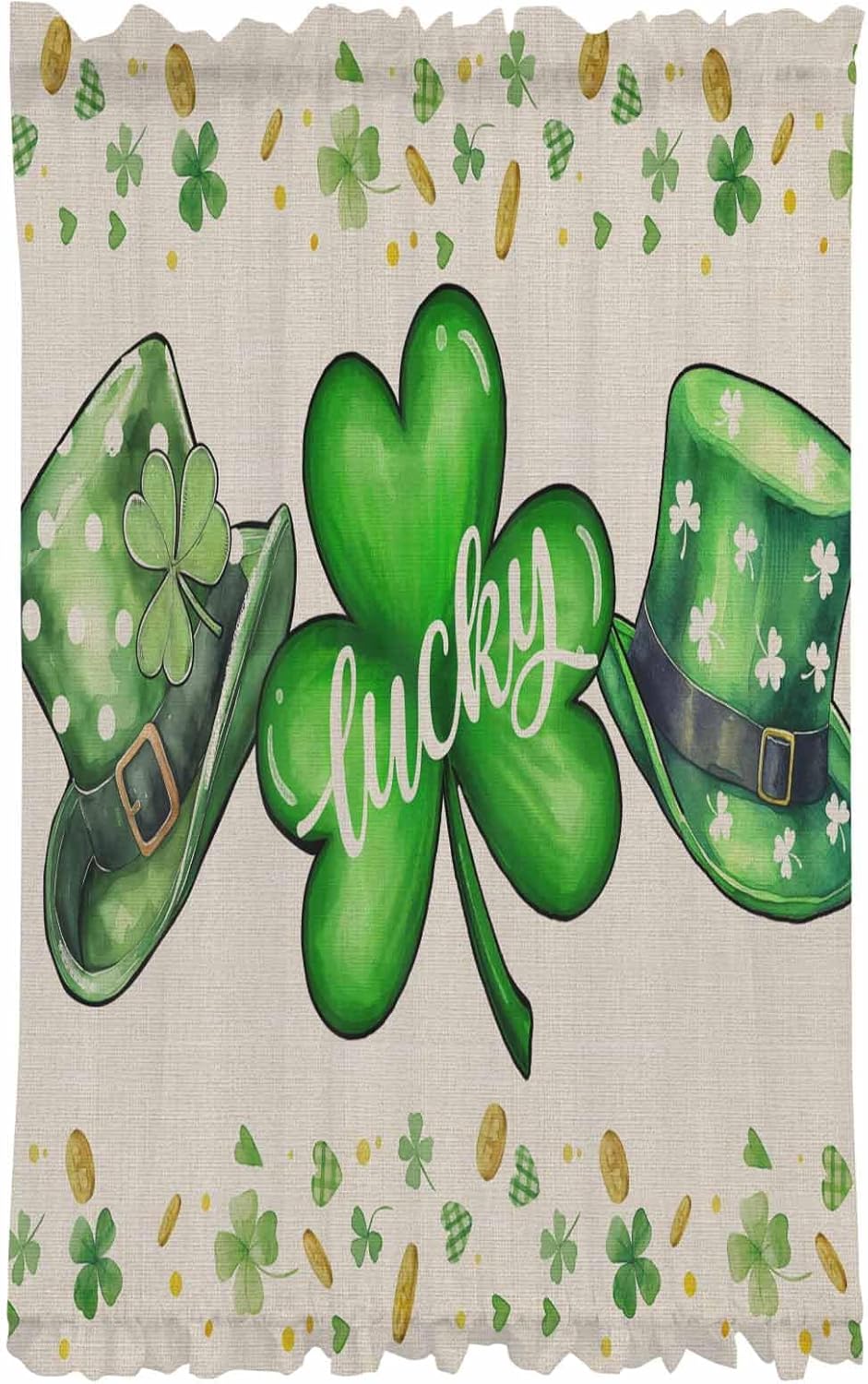 St Patricks Day Front Door Curtain Panel with Tiebacks
