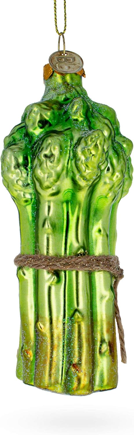 Fresh Asparagus Blown Glass Christmas Ornament 1