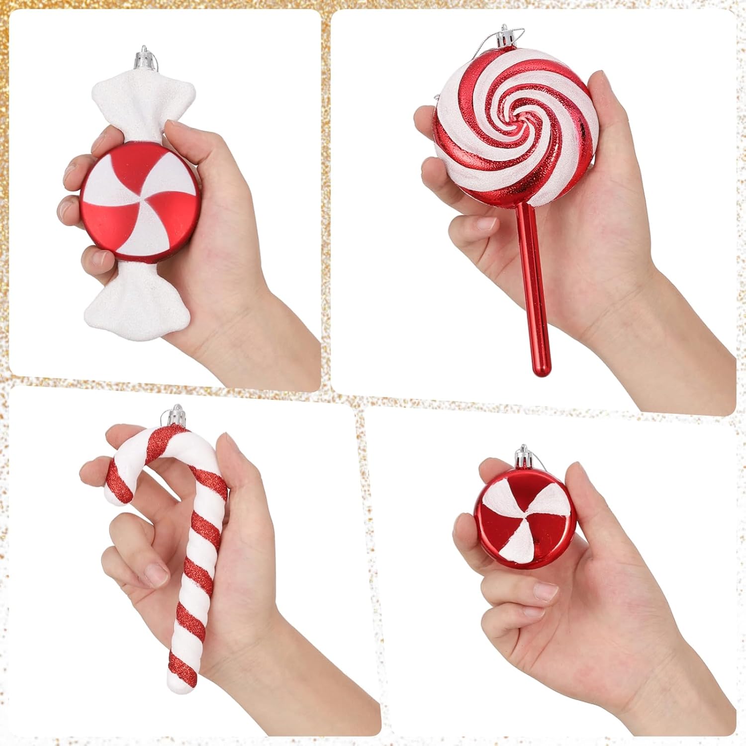 6PCS Mix Style Candy Canes Lollipop Christmas Ornaments Set