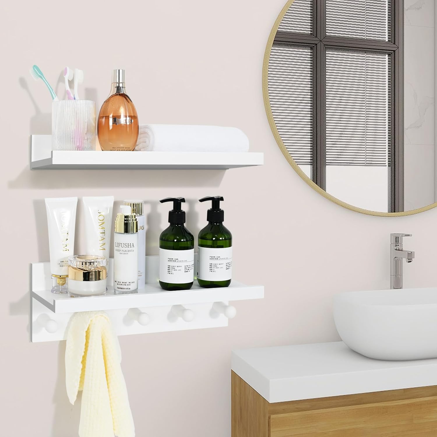 Ollieroo Set of Four Floating Book Shelves White