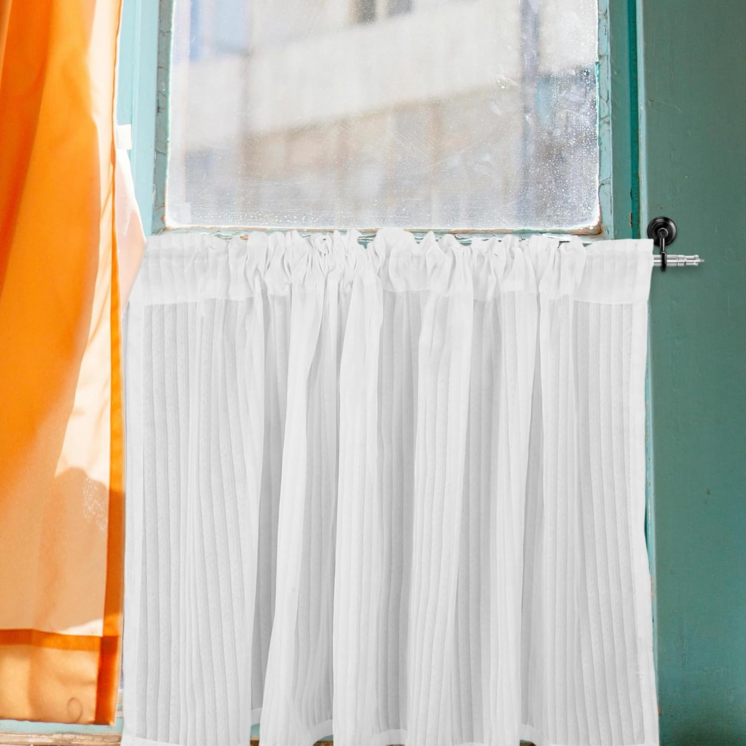 HEALEEP Cafe Short Curtain 150x60cm Kitchen Privacy Drape
