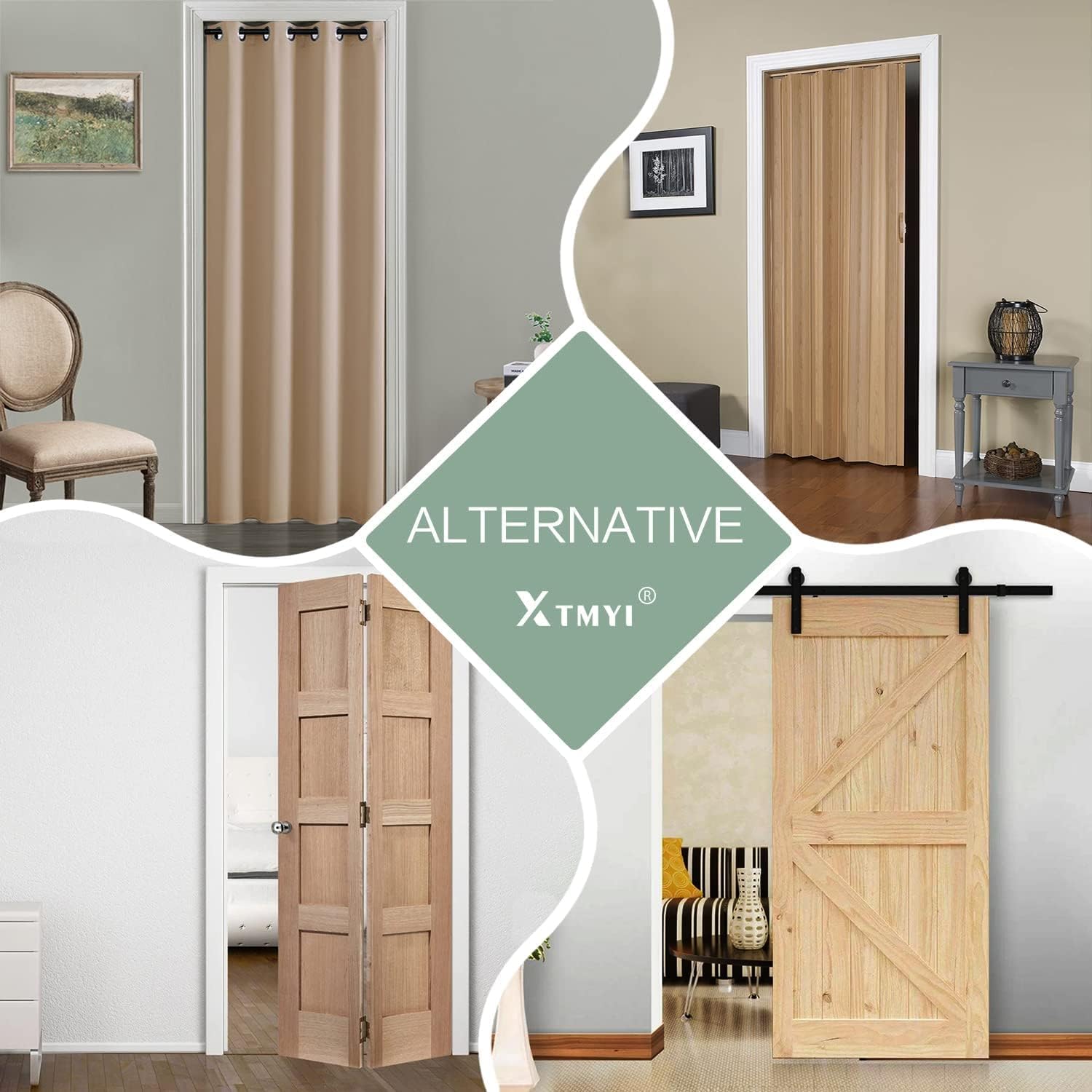 XTMYI Closet Curtain for Open Closet Blackout Privacy Doorway Panels