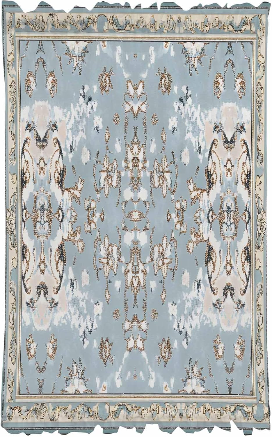 Abstract Blue Door Curtains 54x40 Rod Pocket Panels